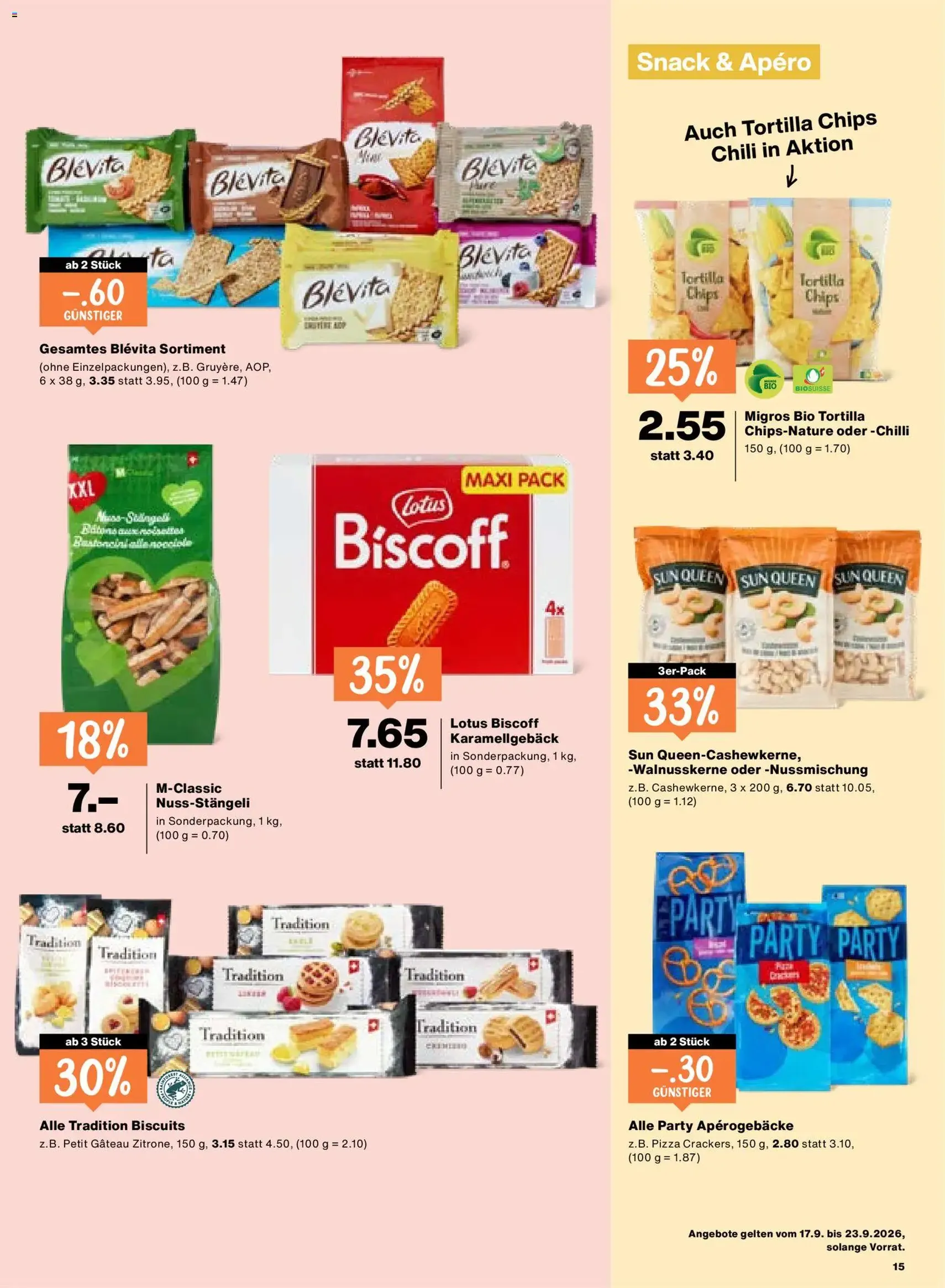 Migros aktionen - Gültiger Prospekt ab 17.09.2026, Seite 15 von insgesamt 24