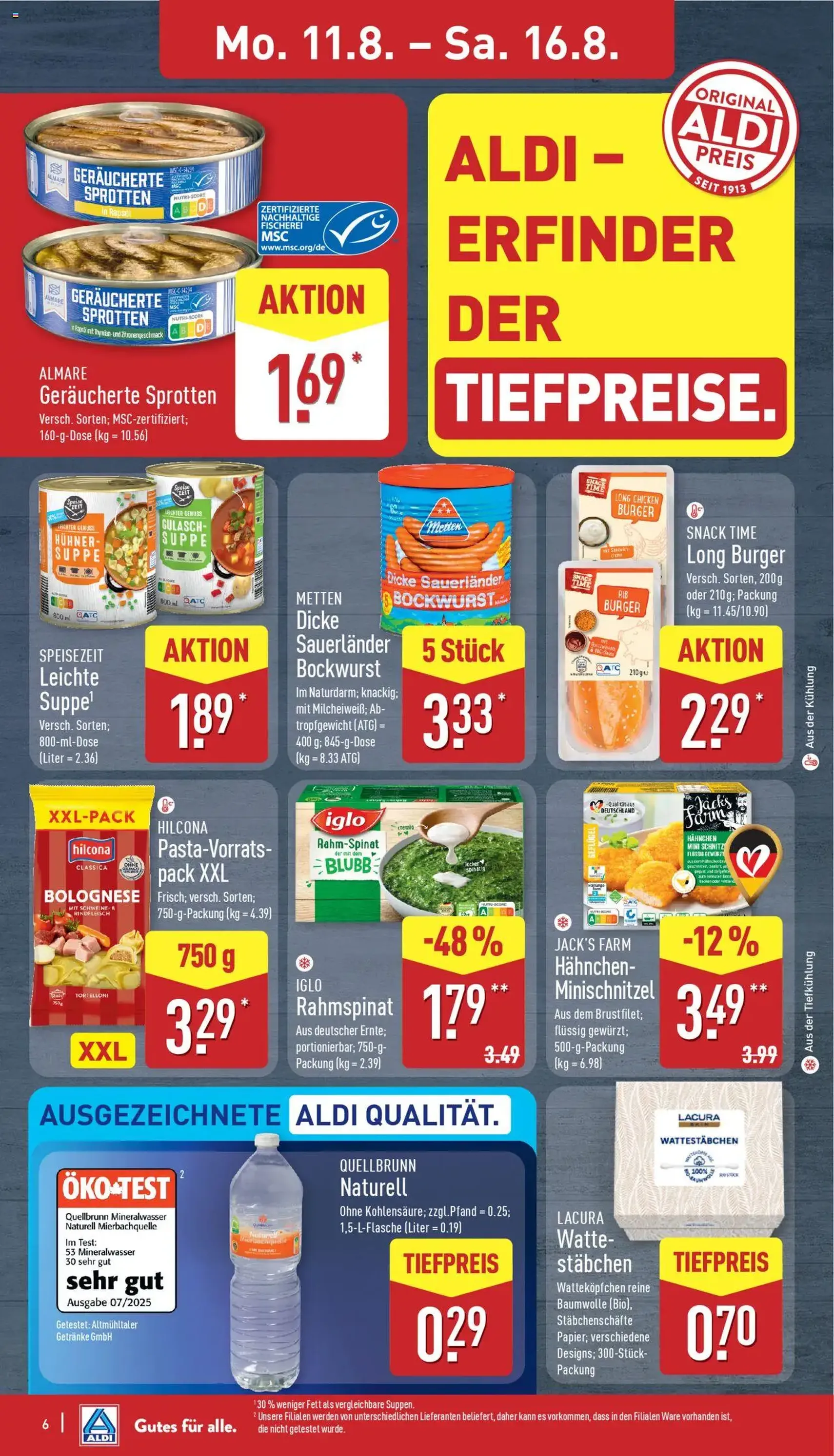 Aldi Prospekt - Gültiger Prospekt ab 11.08.2025, Seite 6 von insgesamt 43 Aldi Prospekt - Gültiger Prospekt ab 11.08.2025, Seite 6 von insgesamt 43