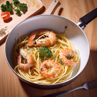 Recipe preview Simple Creamy Spaghetti with Garlic Prawns