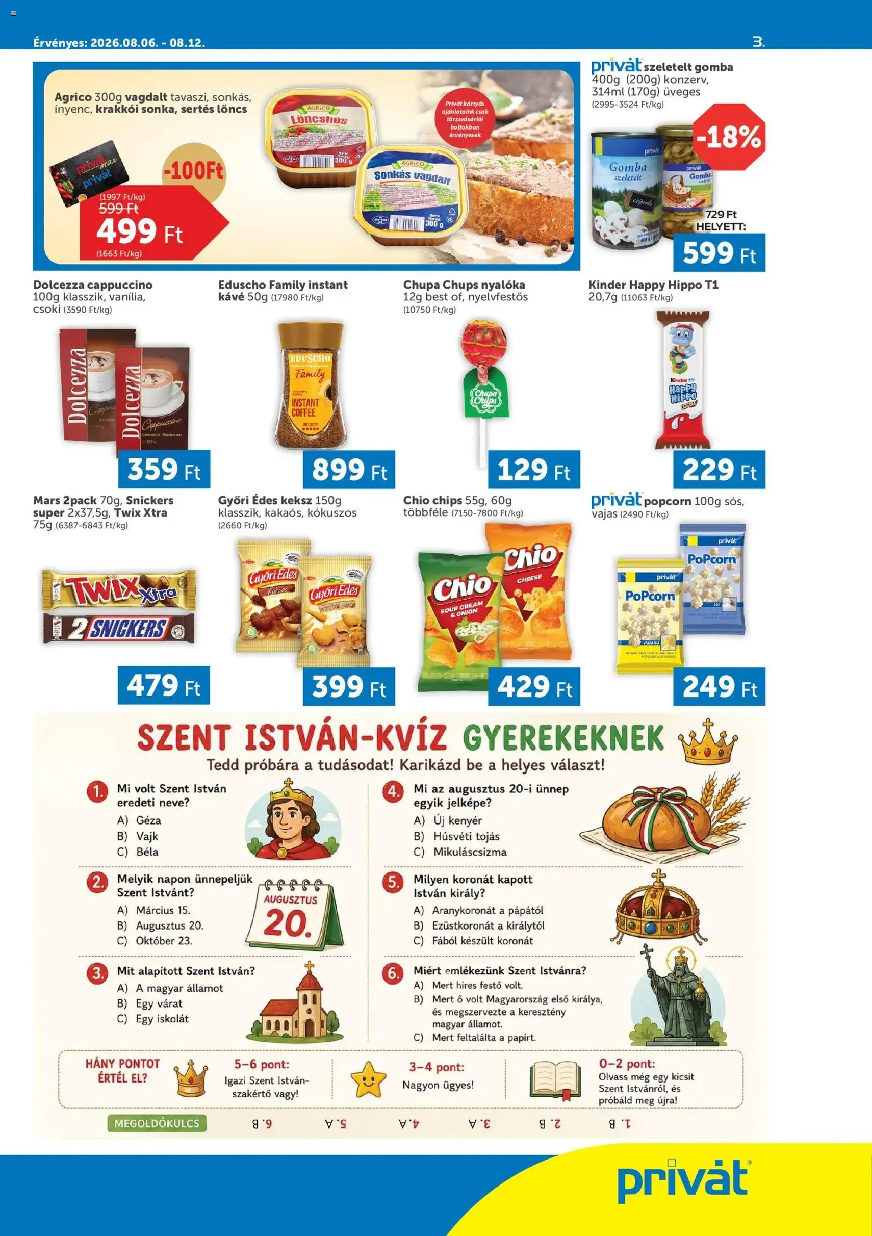 PRIVÁT akciós újság - 2026.08.06. érvényes szórólap 3 oldal 4 oldalból