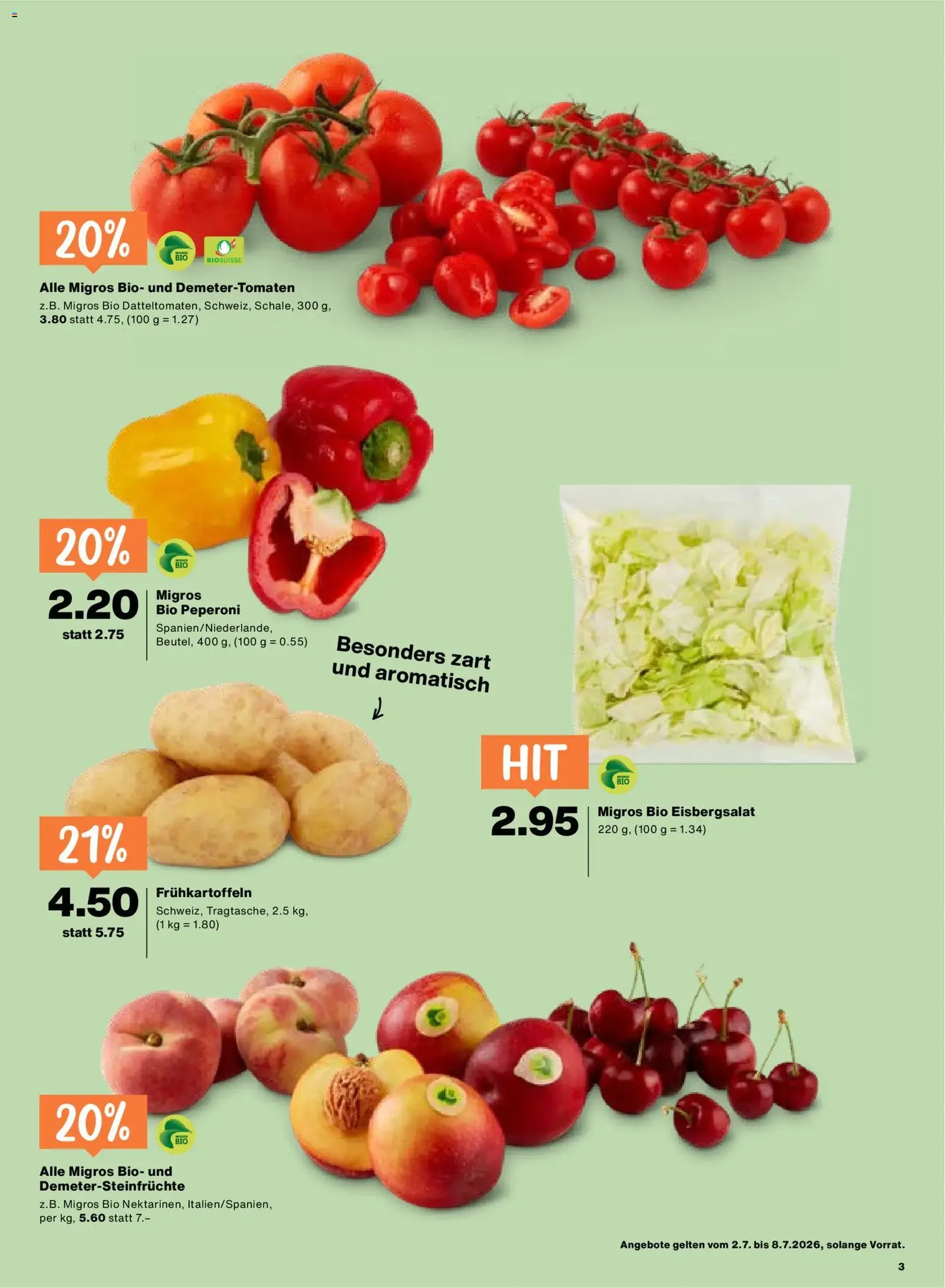 Migros aktionen - Gültiger Prospekt ab 02.07.2026, Seite 3 von insgesamt 24