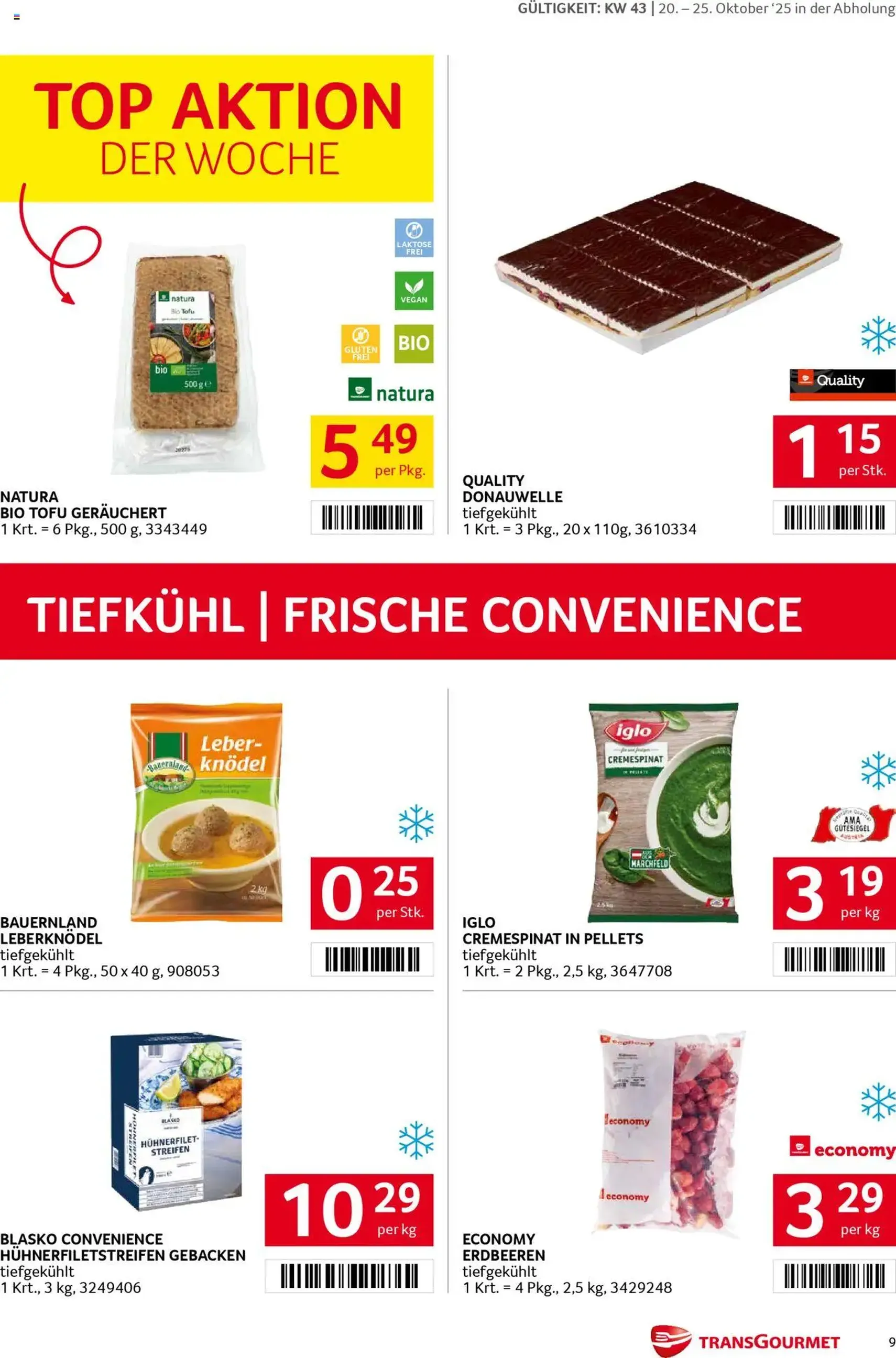 Transgourmet Flugblatt - Gültiger Prospekt ab 20.10.2025, Seite 9 von insgesamt 28 Transgourmet Flugblatt - Gültiger Prospekt ab 20.10.2025, Seite 9 von insgesamt 28