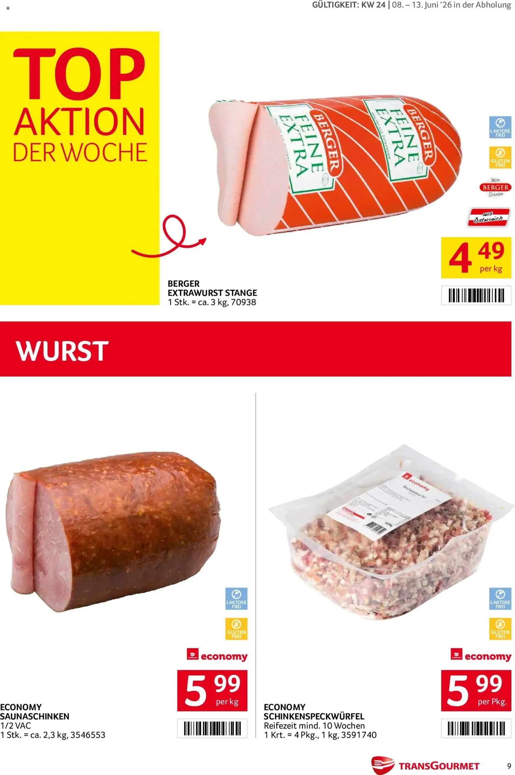 Transgourmet Flugblatt - Gültiger Prospekt ab 08.06.2026, Seite 9 von insgesamt 36