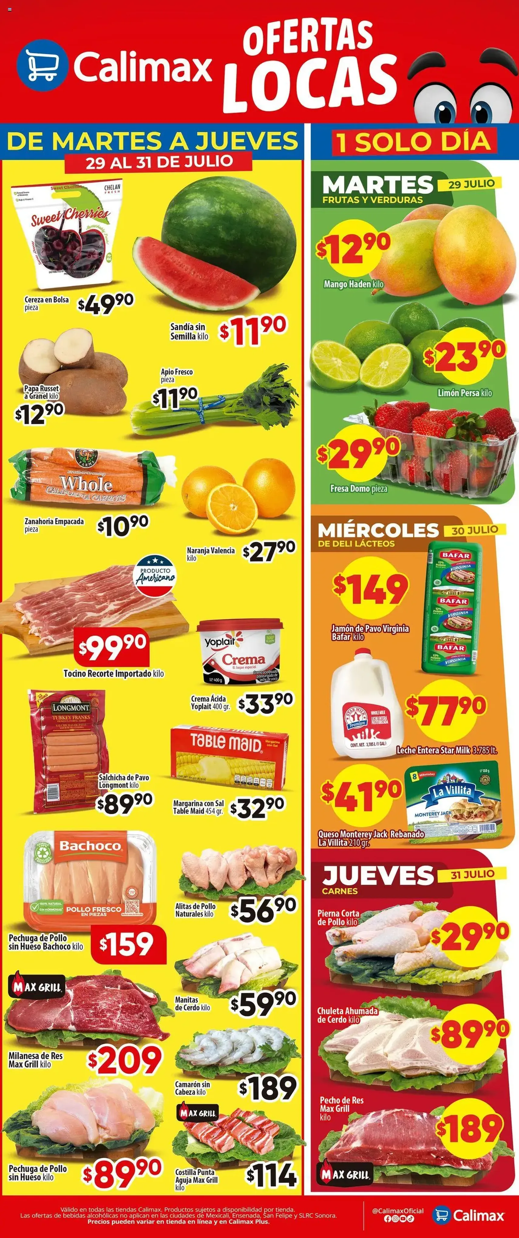 Calimax - Folleto Martes a Jueves - folleto válido desde 29/07/2025 página 1 de 2