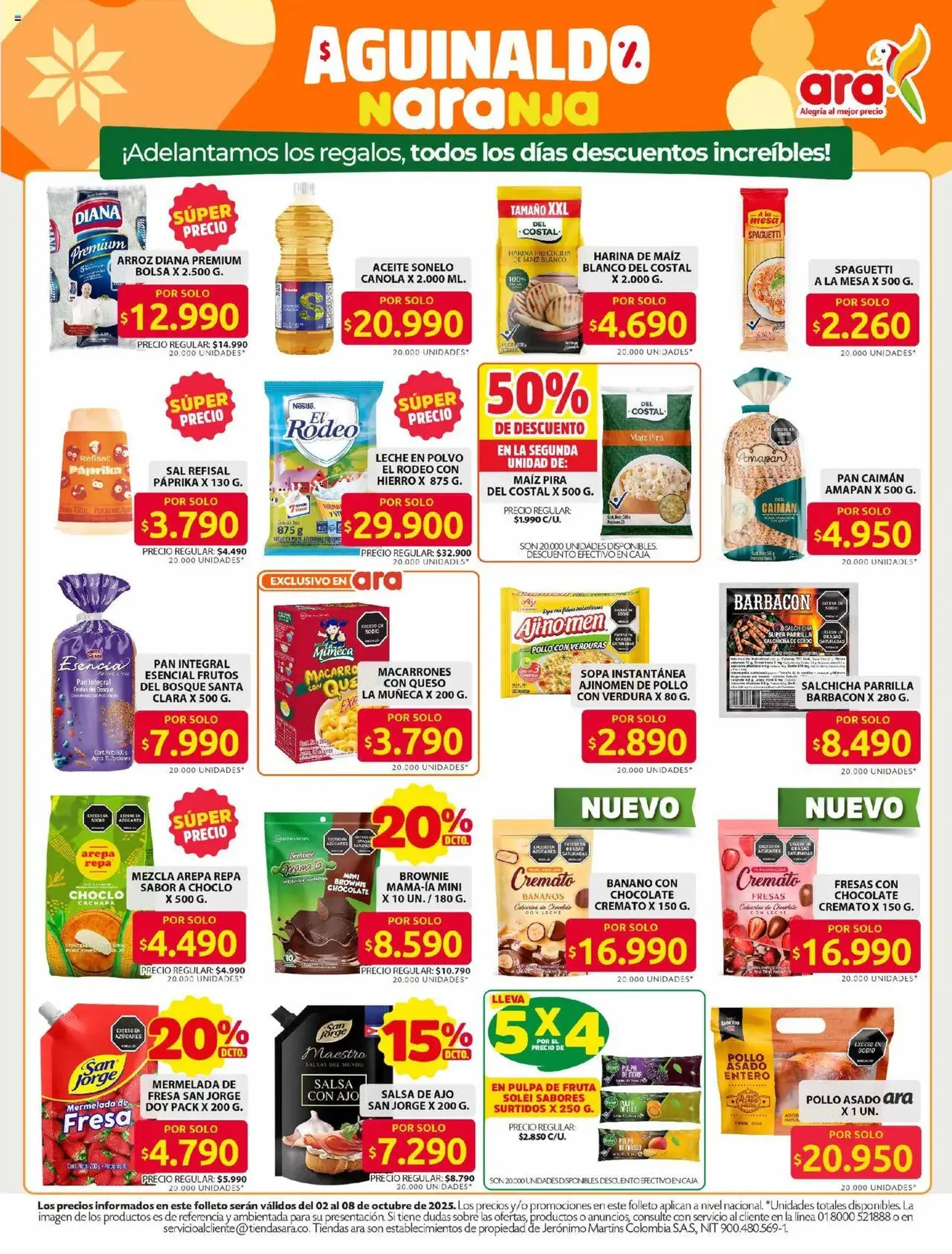 Ara - Ahorra con precios bajos y ofertas en la canasta familiar | ara - folleto válido desde 02/10/2025 página 2 de 11