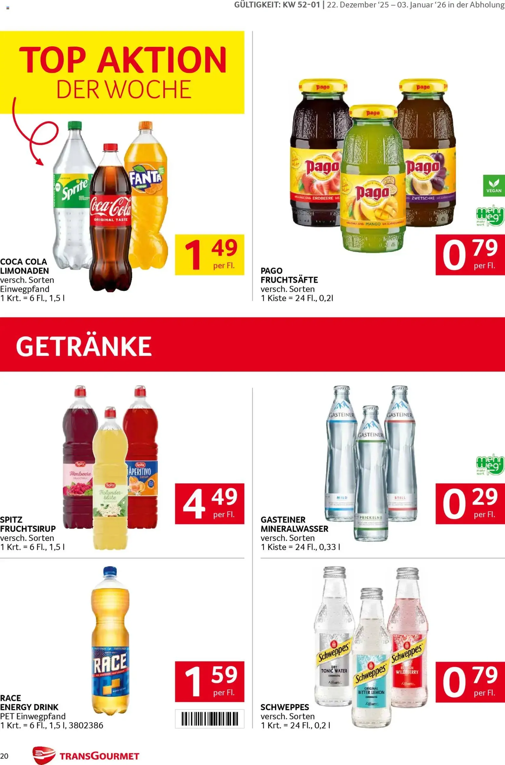 Transgourmet Flugblatt - Gültiger Prospekt ab 22.12.2025, Seite 20 von insgesamt 36