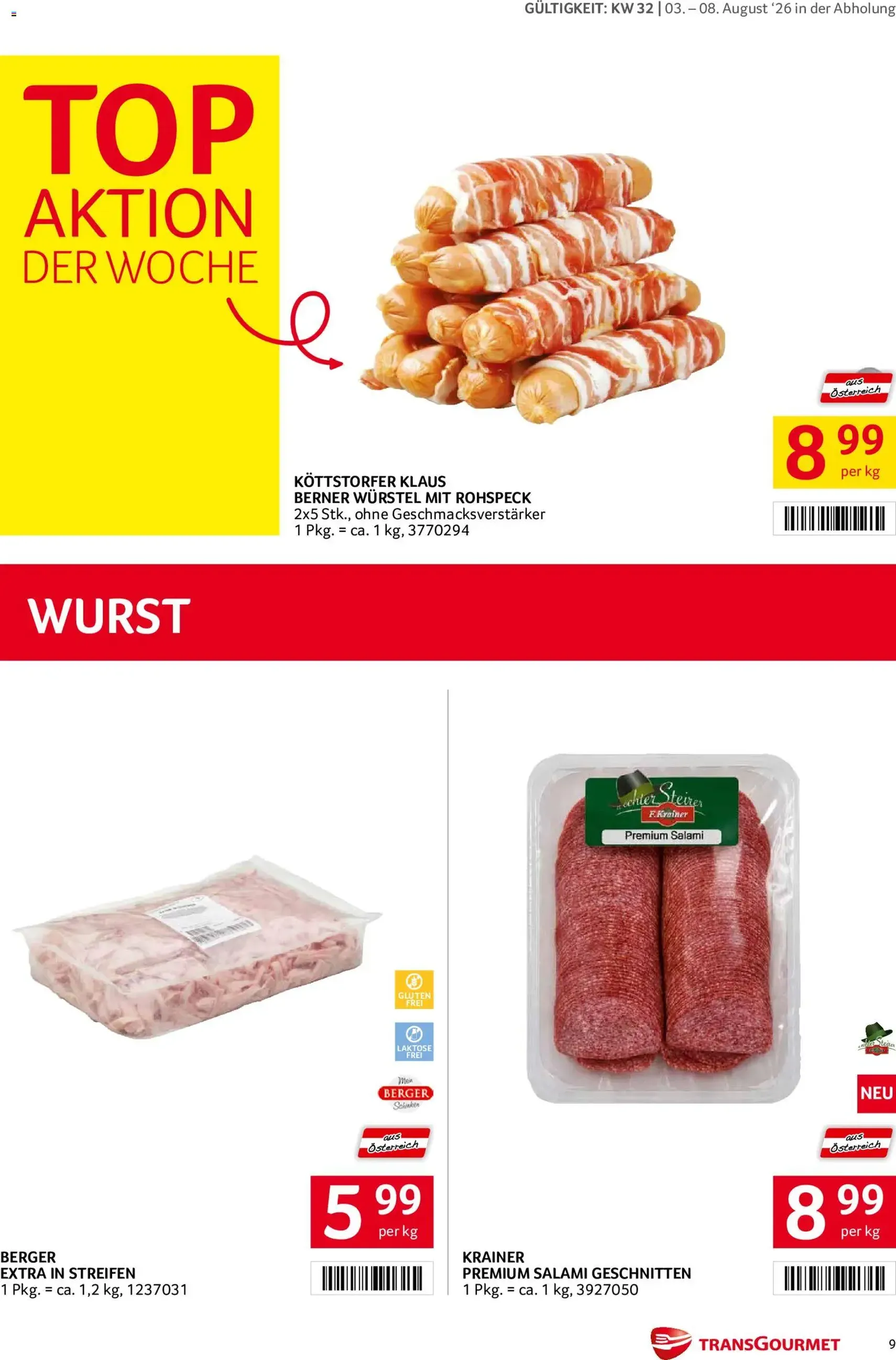 Transgourmet Flugblatt - Gültiger Prospekt ab 03.08.2026, Seite 9 von insgesamt 32