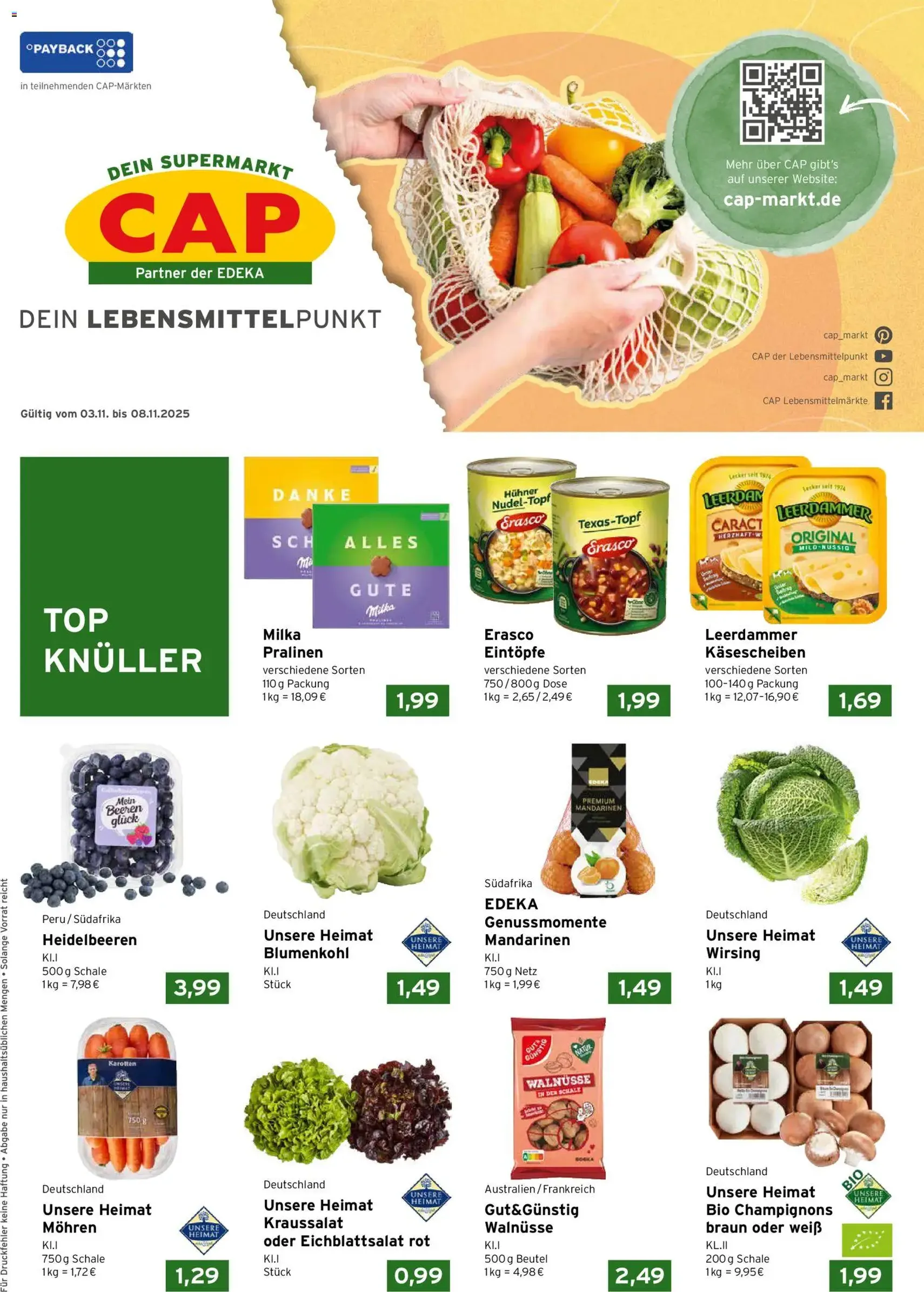 CAP Markt Prospekt - Gültiger Prospekt ab 03.11.2025, Seite 1 von insgesamt 4