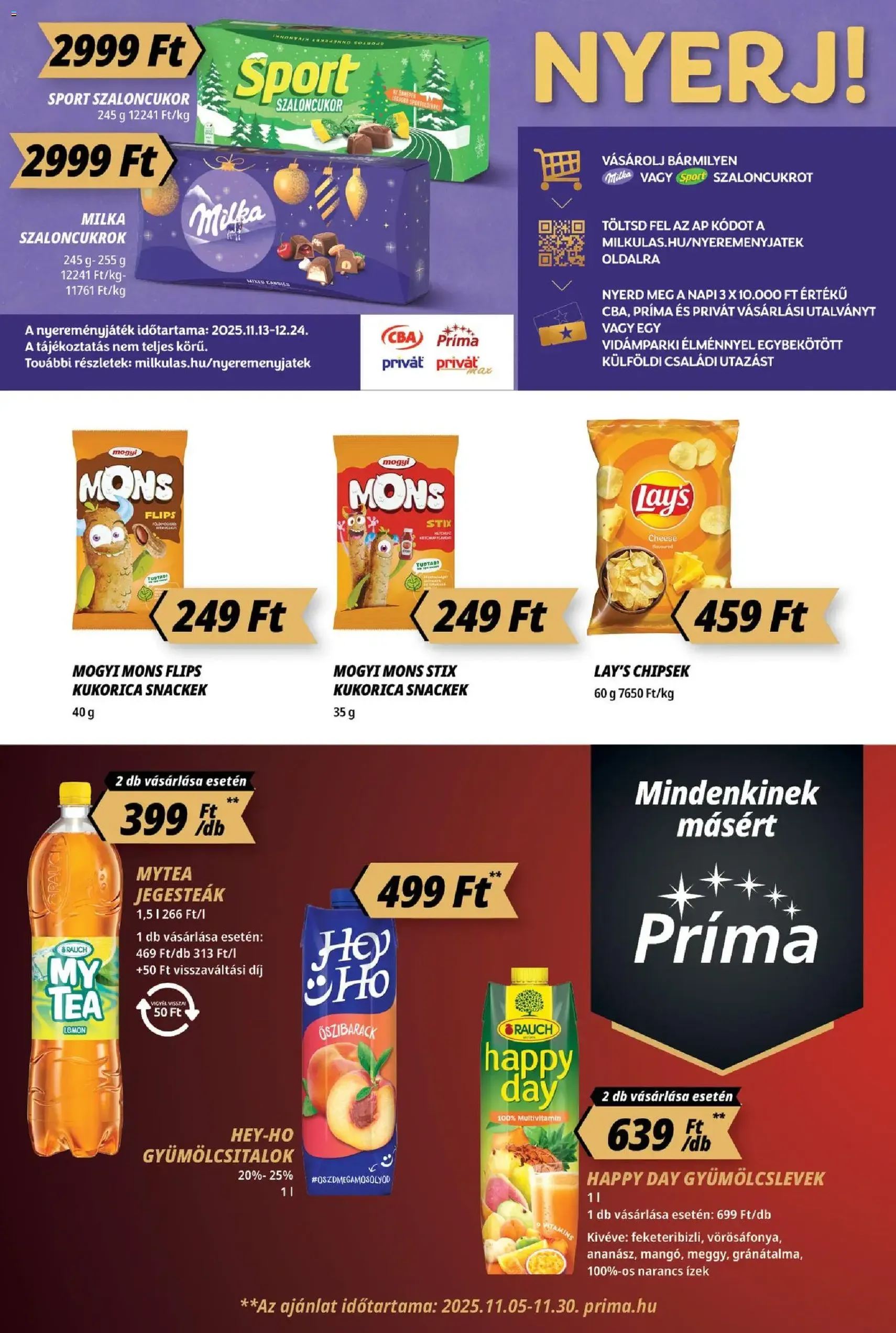 CBA Príma Akciós újság - 2025.11.20. érvényes szórólap 9 oldal 12 oldalból