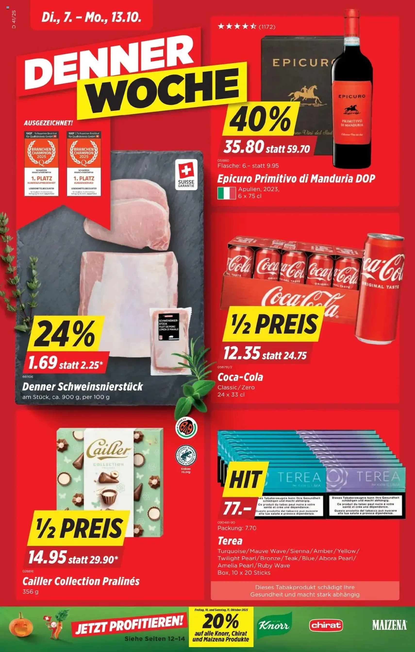 Denner Aktionen - Gültiger Prospekt ab 07.10.2025, Seite 1 von insgesamt 24