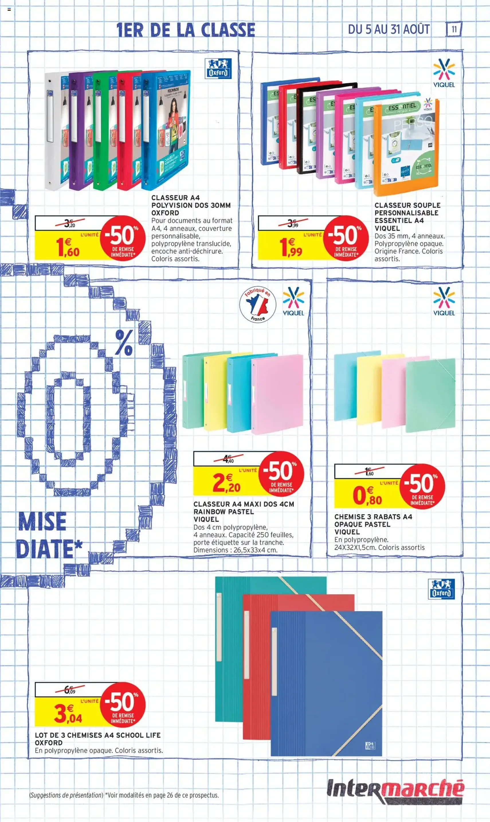 Intermarché - 70% en avantage carte sur une sélection rentrée des classes - brochure valable à partir du 05/08/2025, page 11 sur 60 Intermarché - 70% en avantage carte sur une sélection rentrée des classes - brochure valable à partir du 05/08/2025, page 11 sur 60