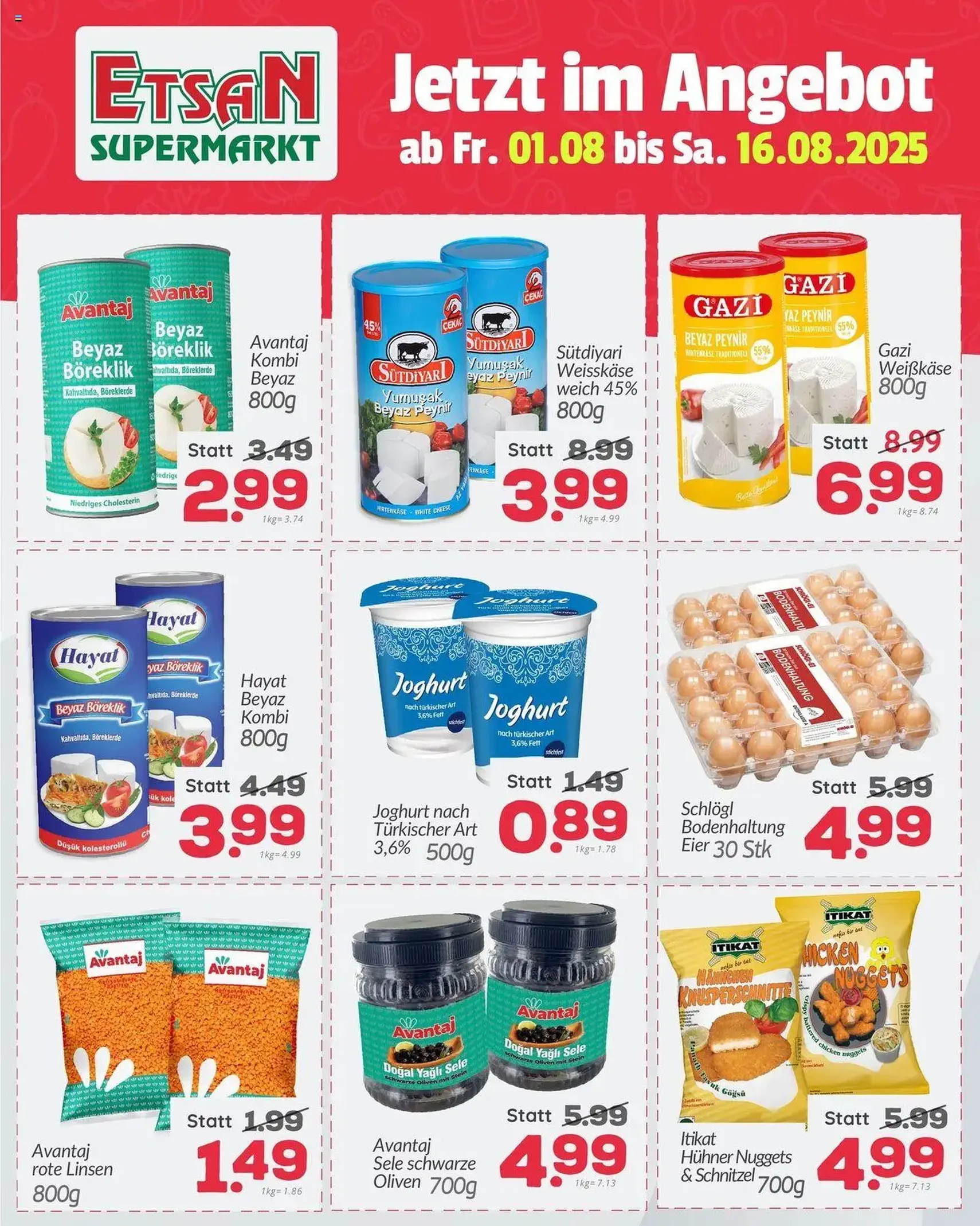 ETSAN Flugblatt - Gültiger Prospekt ab 01.08.2025, Seite 1 von insgesamt 1