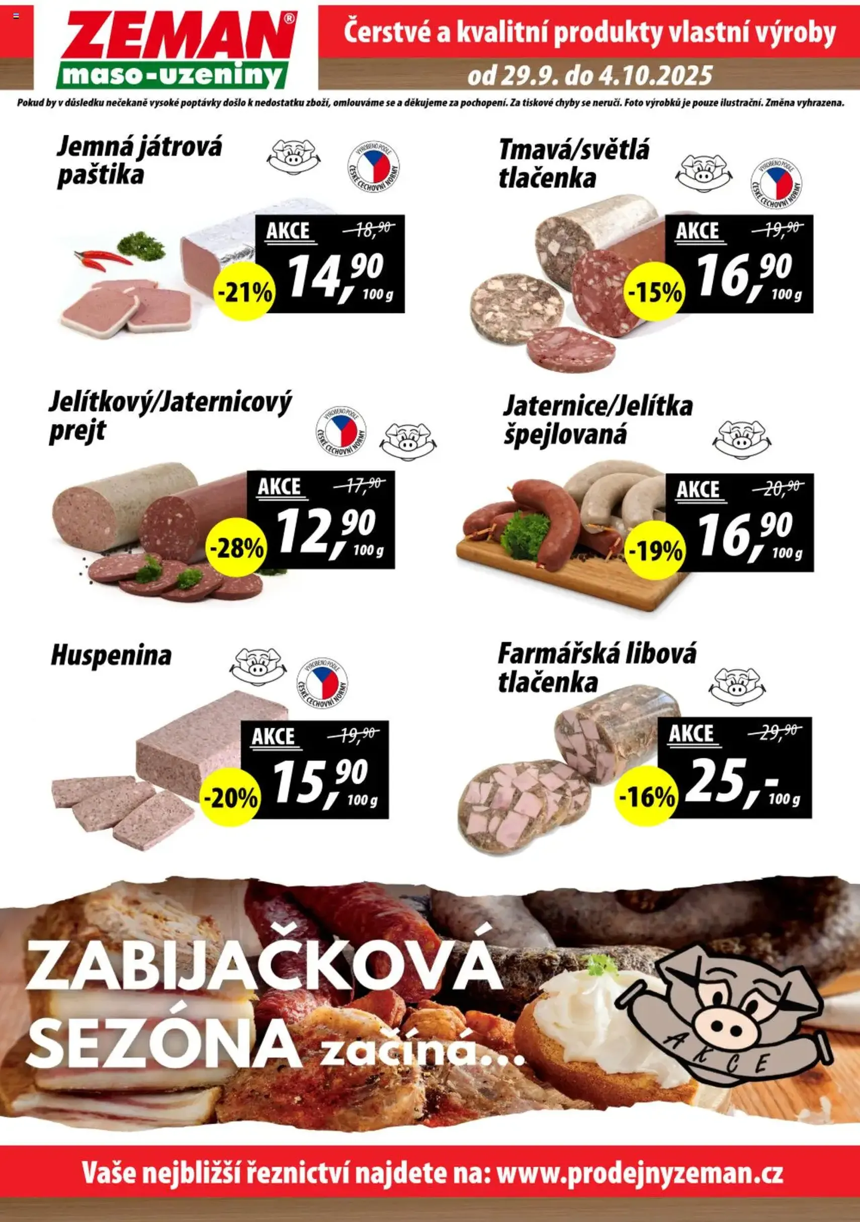 Prodejny Zeman leták - platný leták od 29.09.2025 strana 2 z 2