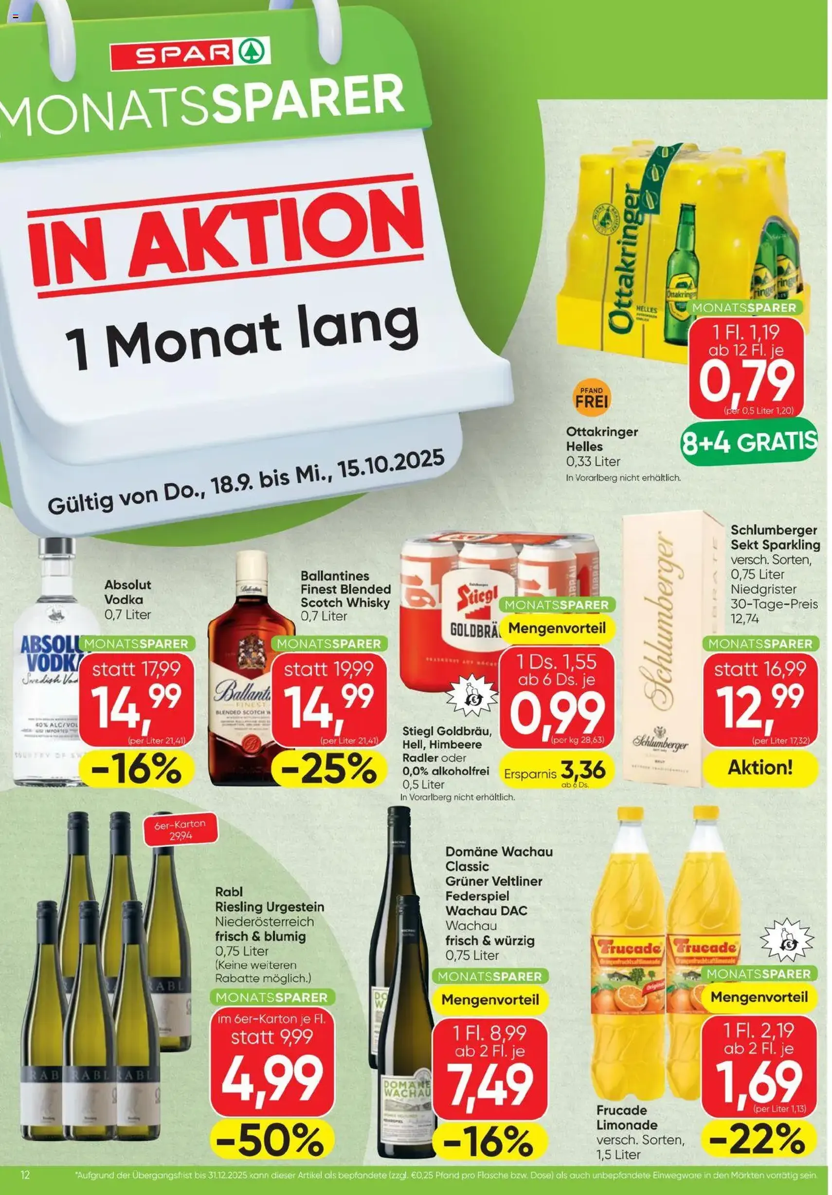 Spar Flugblatt - Gültiger Prospekt ab 18.09.2025, Seite 12 von insgesamt 16 Spar Flugblatt - Gültiger Prospekt ab 18.09.2025, Seite 12 von insgesamt 16