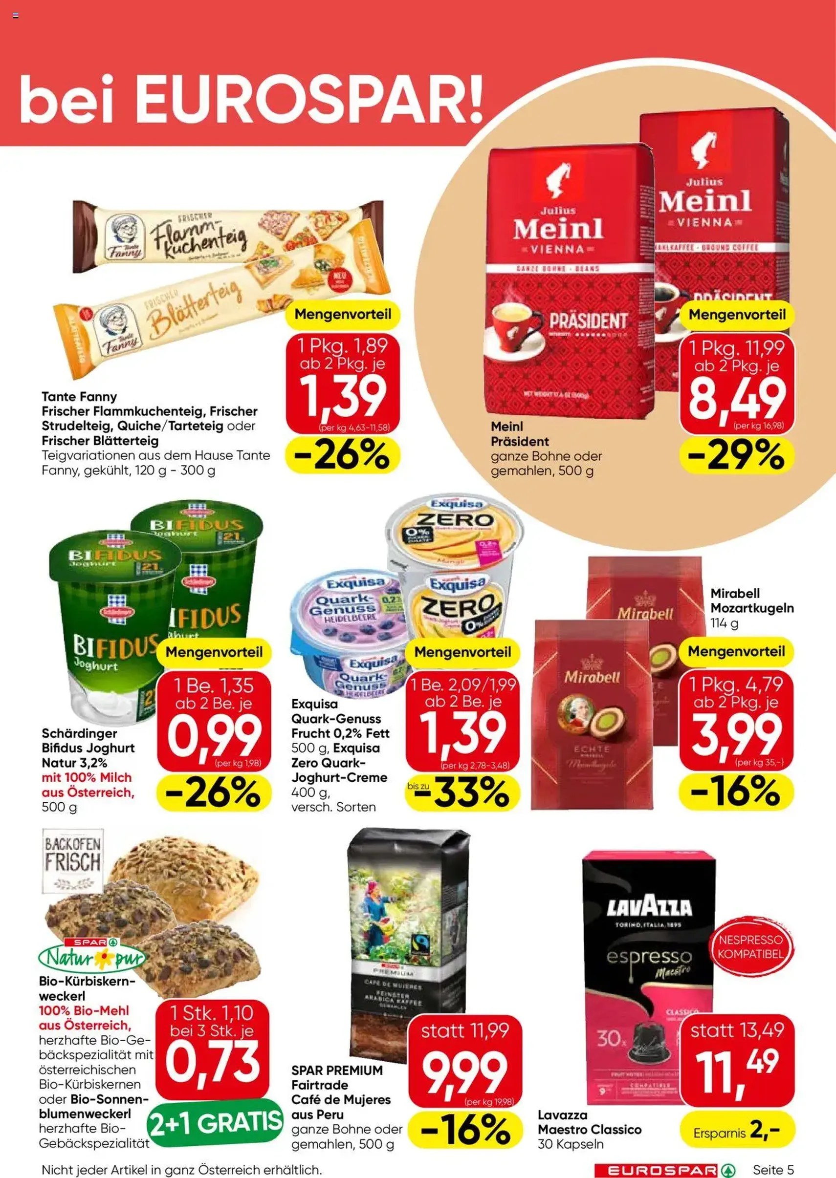 Eurospar Flugblatt - Gültiger Prospekt ab 31.07.2025, Seite 5 von insgesamt 16 Eurospar Flugblatt - Gültiger Prospekt ab 31.07.2025, Seite 5 von insgesamt 16