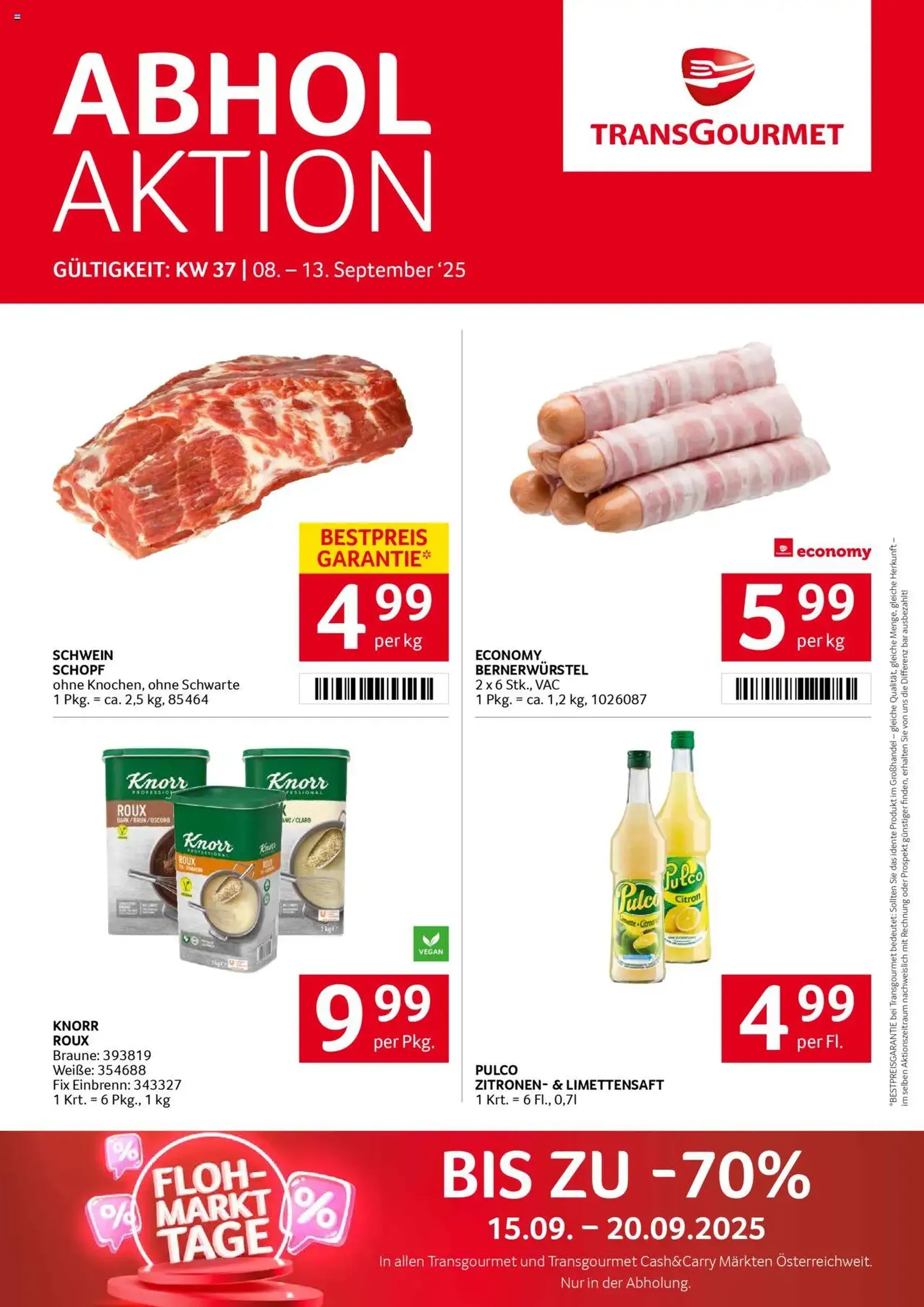 Transgourmet Flugblatt - Gültiger Prospekt ab 07.09.2025, Seite 1 von insgesamt 34