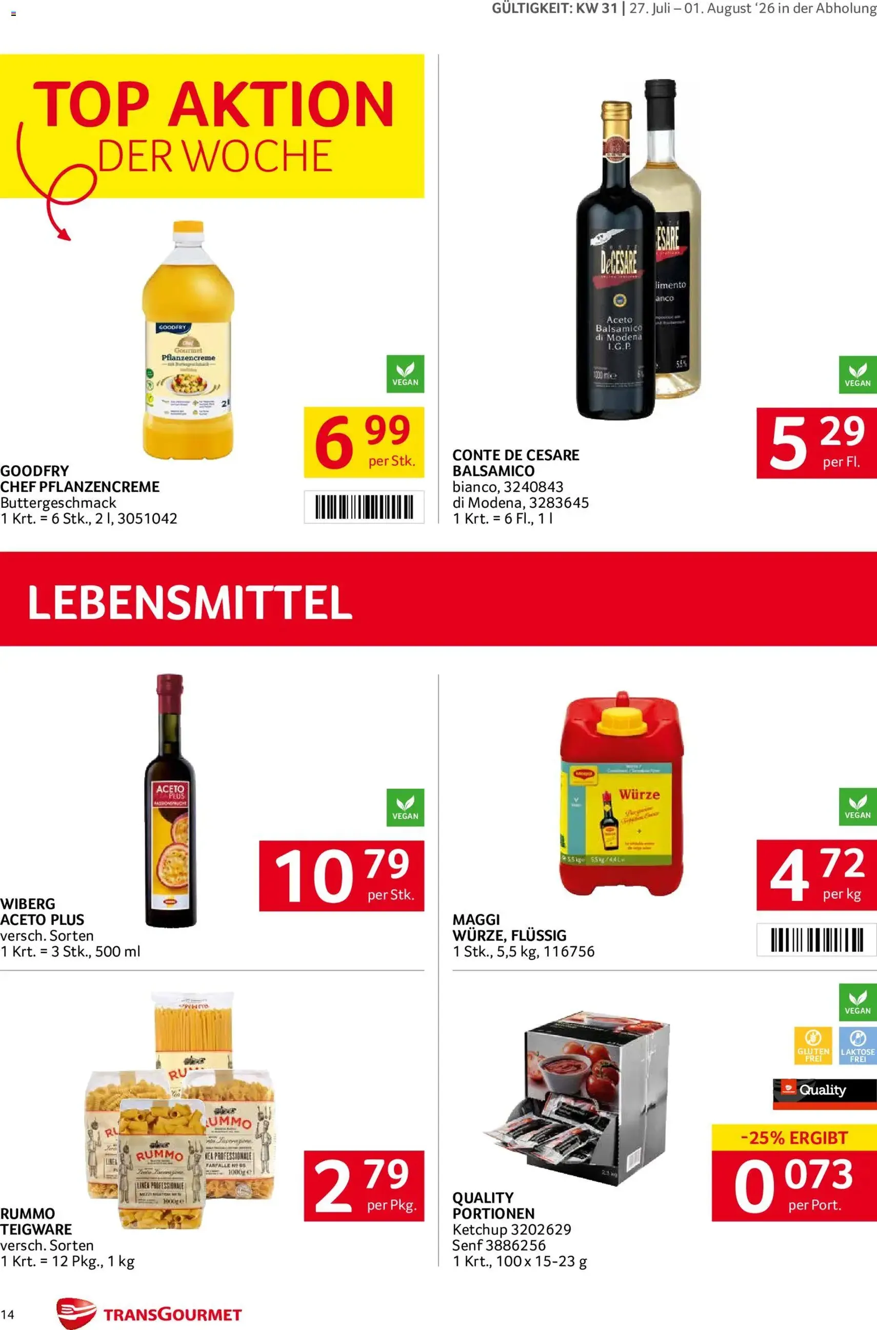 Transgourmet Flugblatt - Gültiger Prospekt ab 27.07.2026, Seite 14 von insgesamt 32