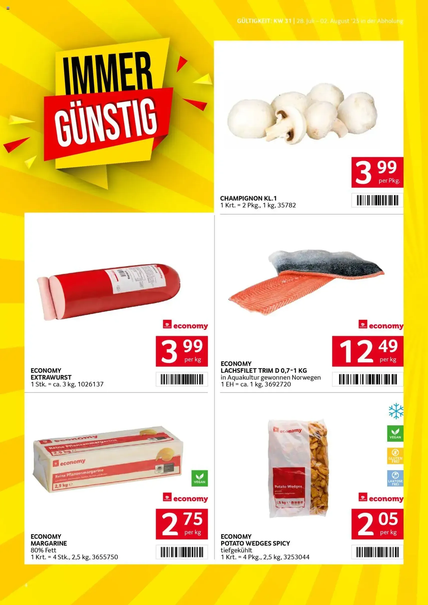 Transgourmet Flugblatt - Gültiger Prospekt ab 27.07.2025, Seite 4 von insgesamt 28 Transgourmet Flugblatt - Gültiger Prospekt ab 27.07.2025, Seite 4 von insgesamt 28