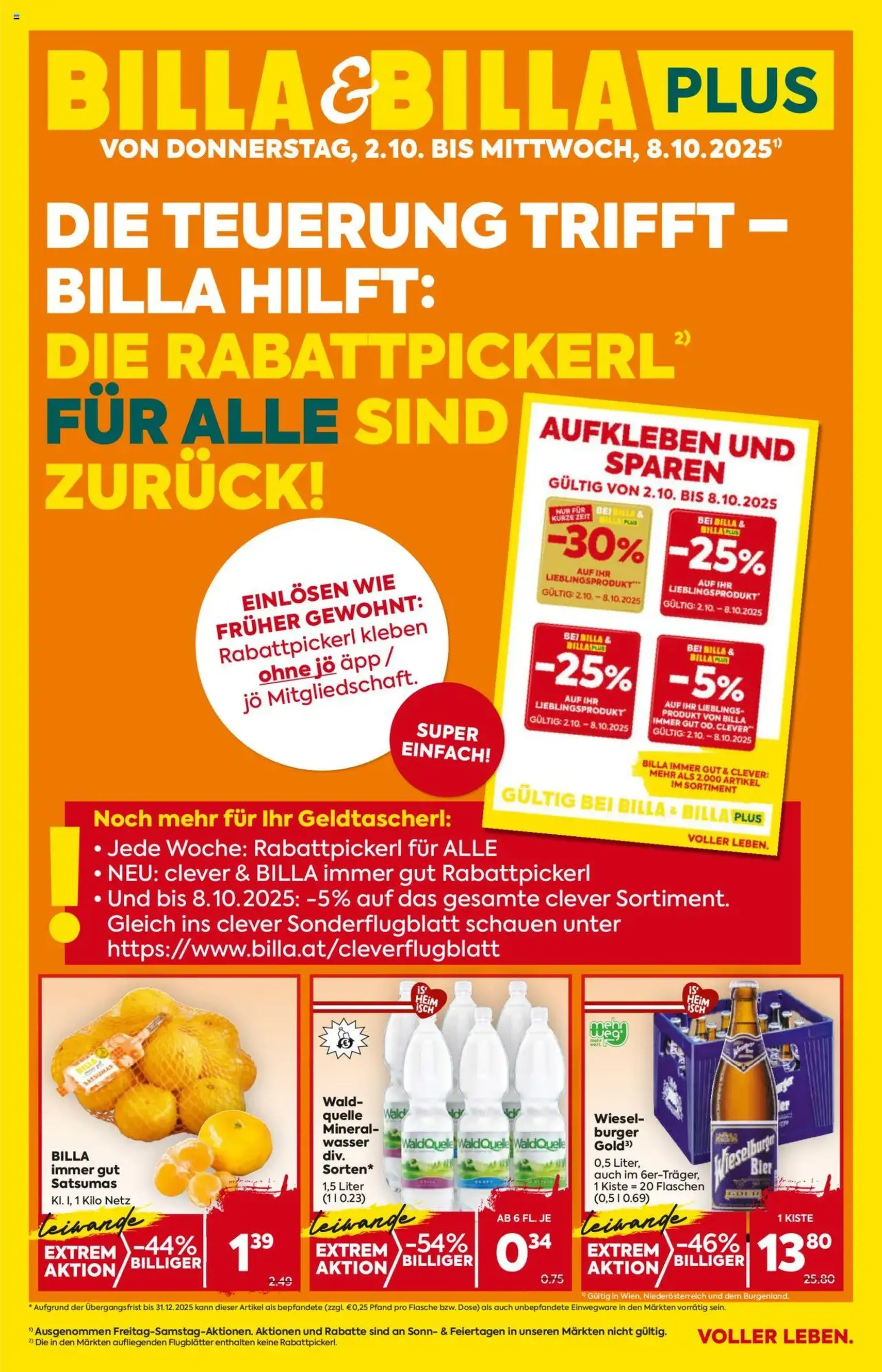 Billa AT - BILLA - BILLA Wien - 2025.10.02. érvényes szórólap 1 oldal 16 oldalból