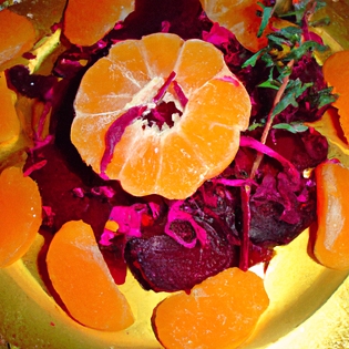 Previsualización de la receta Receta de ensalada de navidad de betabel y naranja