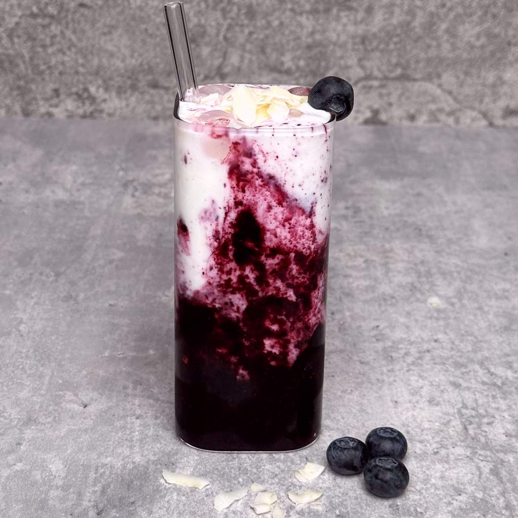 Ledový borůvkový kefír drink