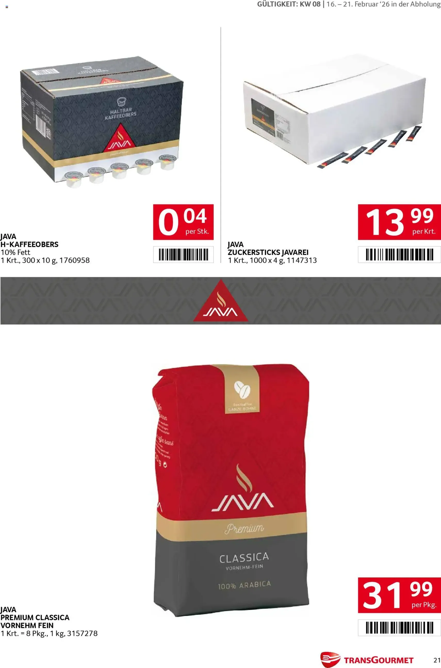 Transgourmet Flugblatt - Gültiger Prospekt ab 16.02.2026, Seite 21 von insgesamt 28