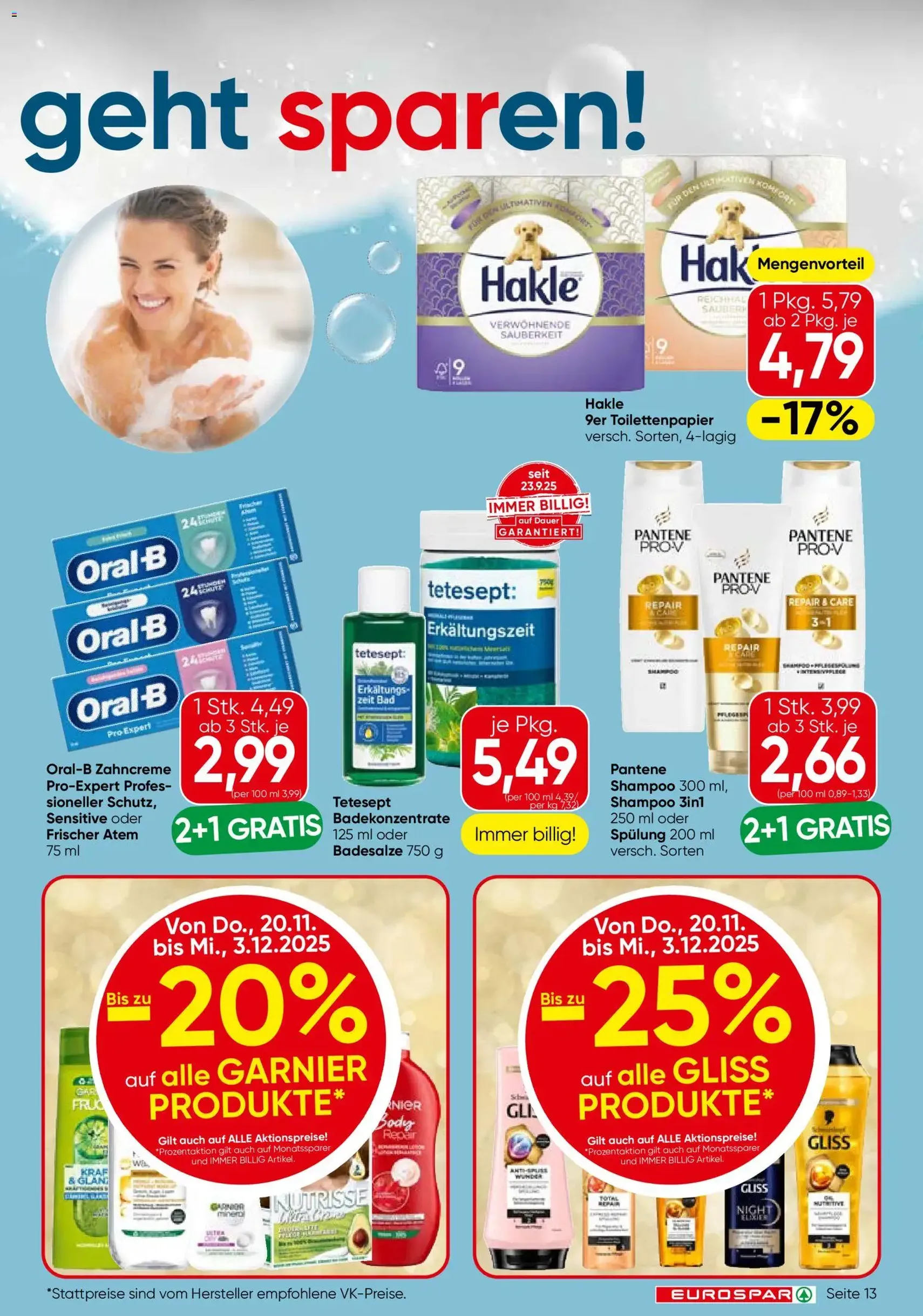 Eurospar Flugblatt - Gültiger Prospekt ab 20.11.2025, Seite 13 von insgesamt 16