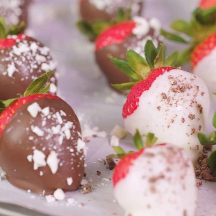 Fresas con la cobertura de chocolate