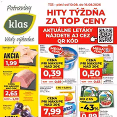 Klas leták - náhľad letáku platný od 10.08.2026