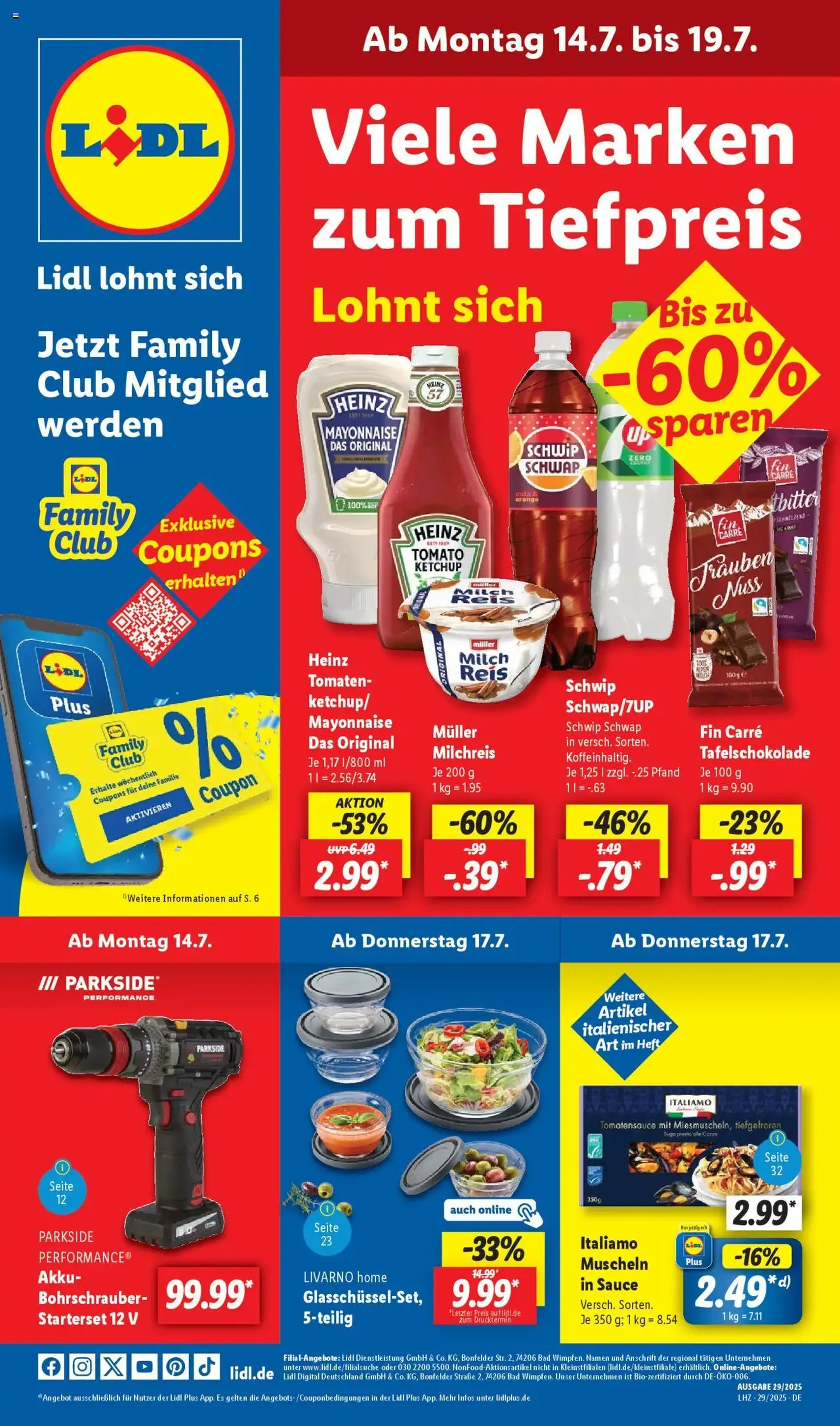 Lidl Prospekt - Gültiger Prospekt ab 14.07.2025, Seite 1 von insgesamt 65