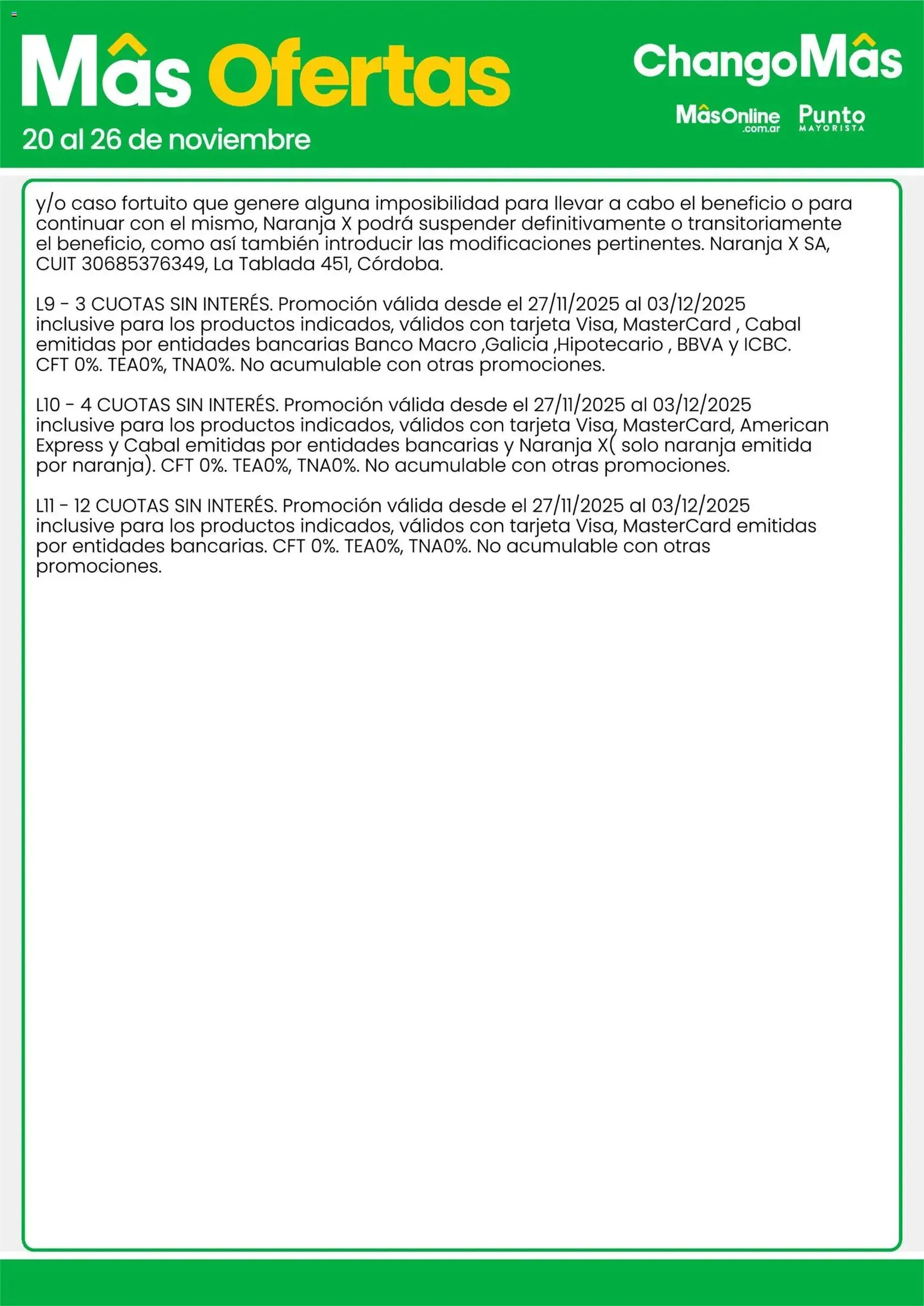 Changomas ofertas - folleto válido desde 27/11/2025 página 19 de 19