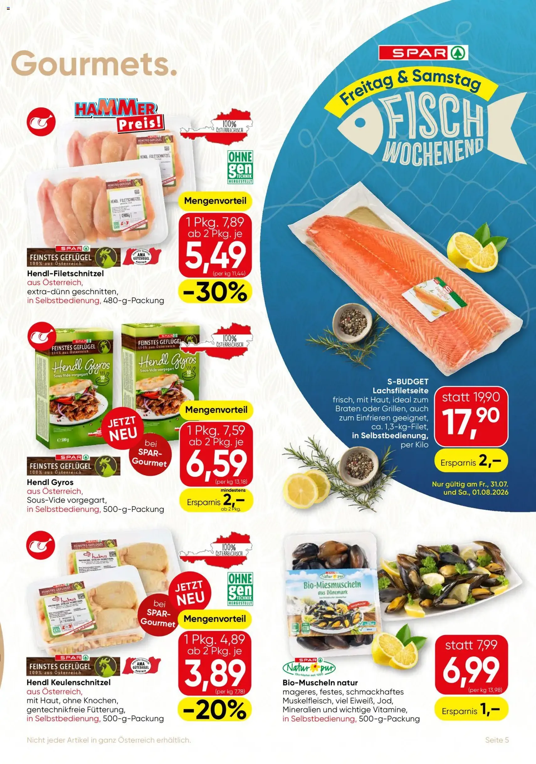 SPAR Gourmet Flugblatt - Gültiger Prospekt ab 30.07.2026, Seite 5 von insgesamt 12