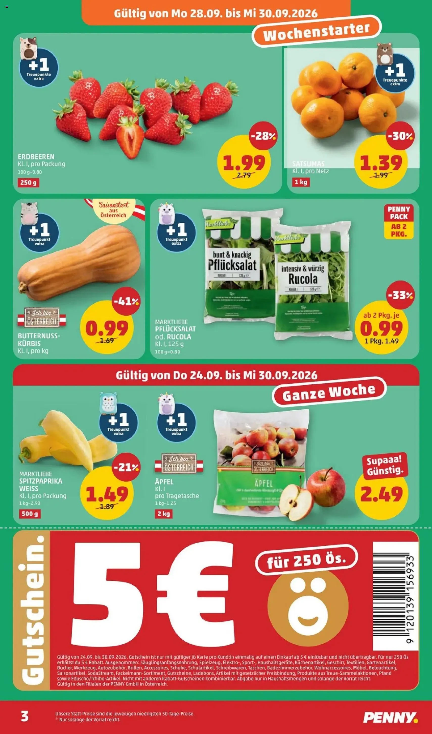 Penny Markt - Flugblatt - Gültiger Prospekt ab 24.09.2026, Seite 3 von insgesamt 28