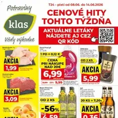 Klas leták - náhľad letáku platný od 08.06.2026