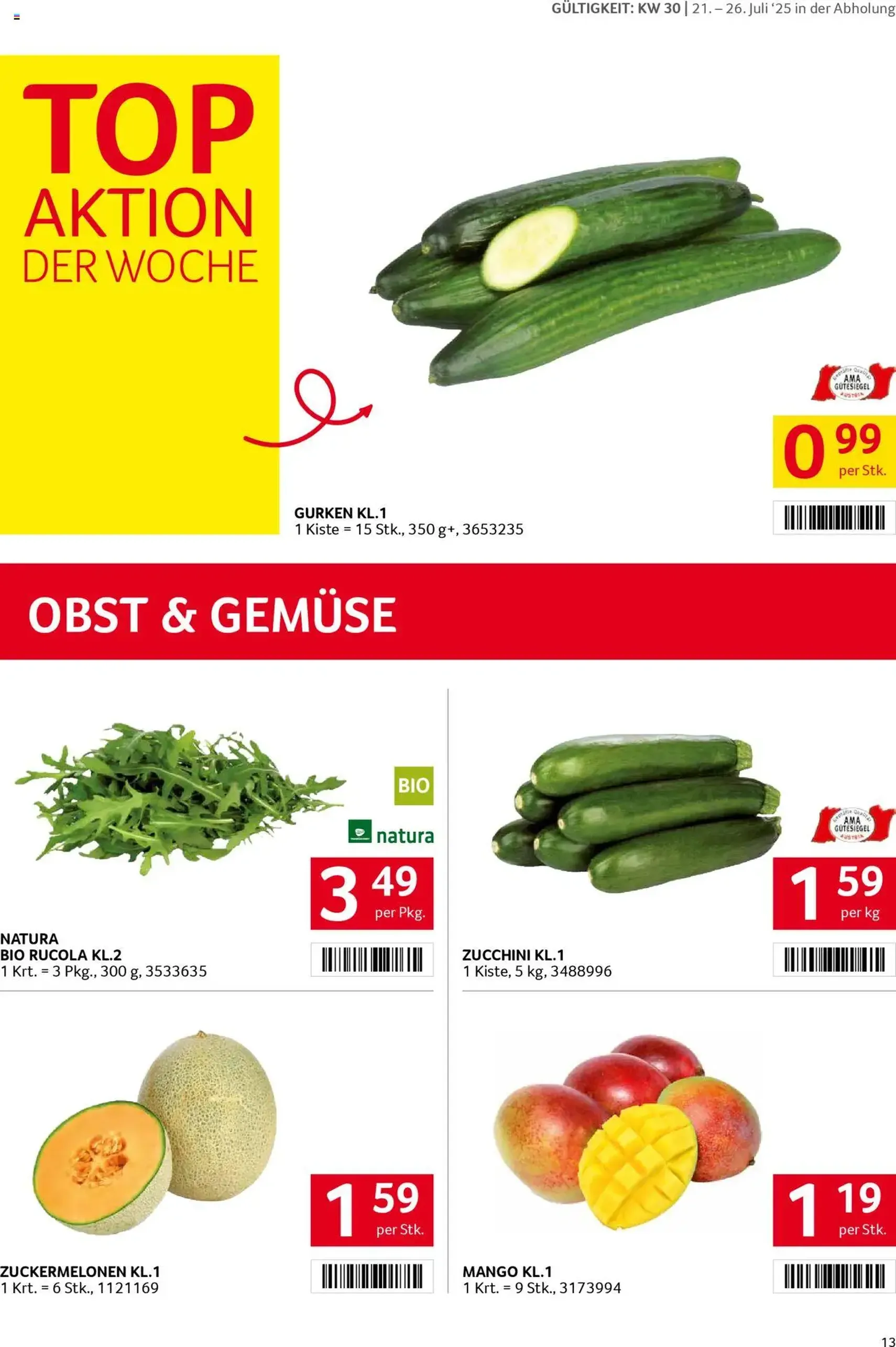 Transgourmet Flugblatt - Gültiger Prospekt ab 20.07.2025, Seite 13 von insgesamt 28 Transgourmet Flugblatt - Gültiger Prospekt ab 20.07.2025, Seite 13 von insgesamt 28