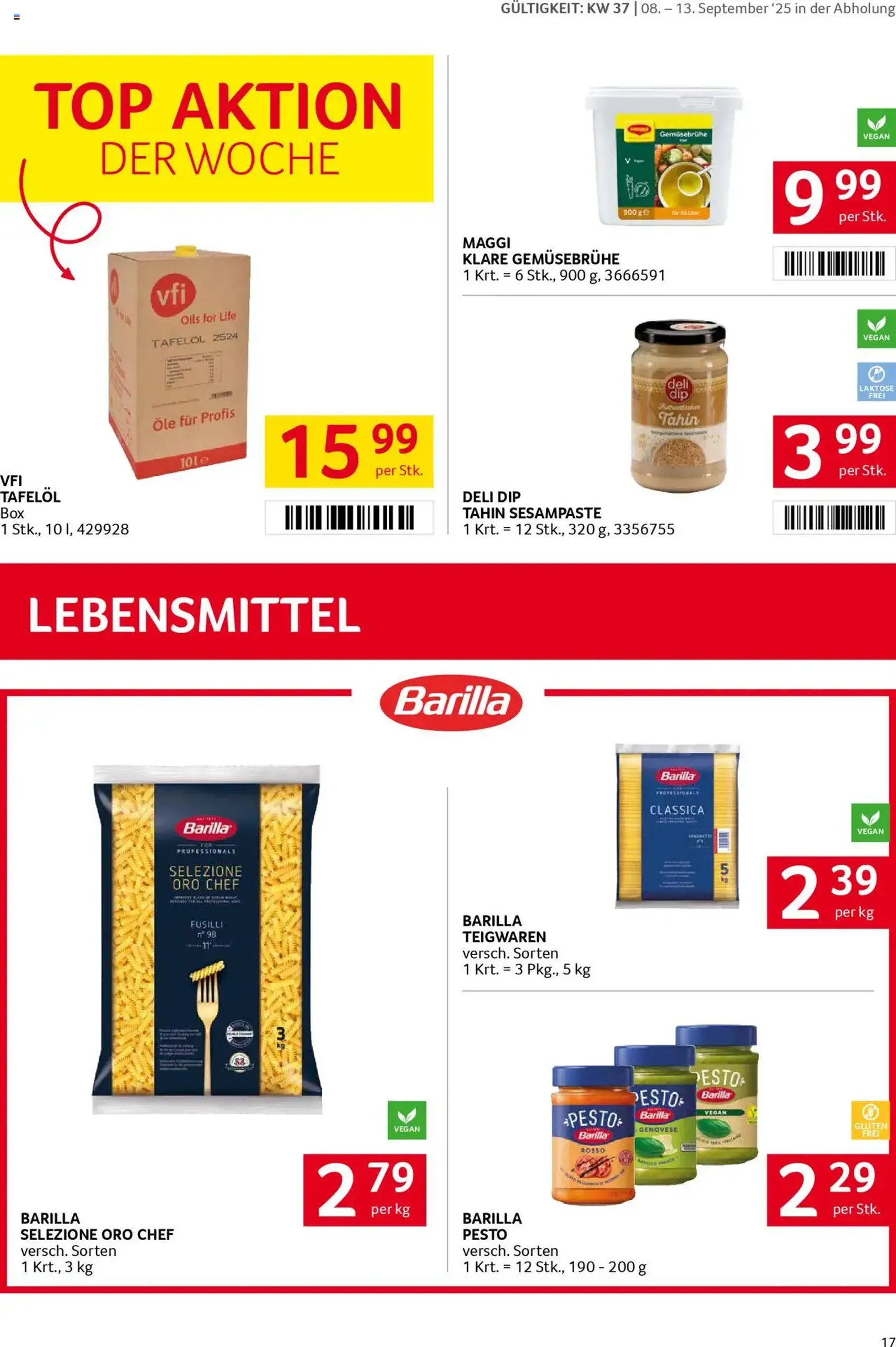 Transgourmet Flugblatt - Gültiger Prospekt ab 07.09.2025, Seite 15 von insgesamt 34