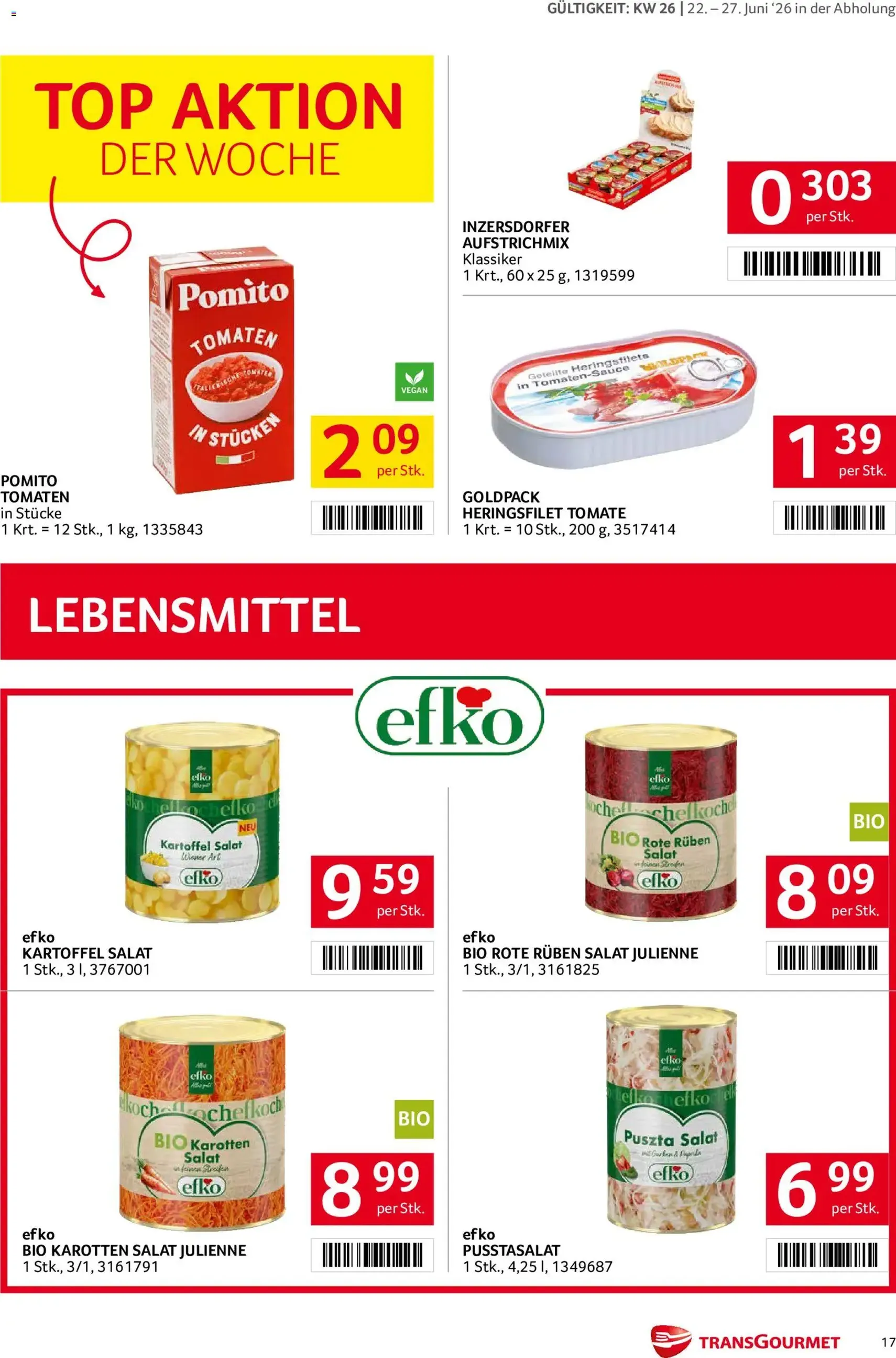 Transgourmet Flugblatt - Gültiger Prospekt ab 22.06.2026, Seite 16 von insgesamt 31