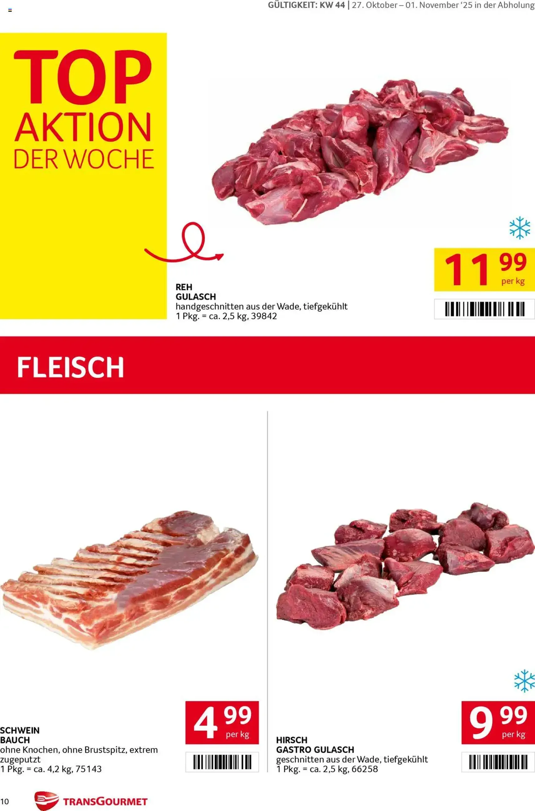 Transgourmet Flugblatt - Gültiger Prospekt ab 26.10.2025, Seite 10 von insgesamt 32 Transgourmet Flugblatt - Gültiger Prospekt ab 26.10.2025, Seite 10 von insgesamt 32