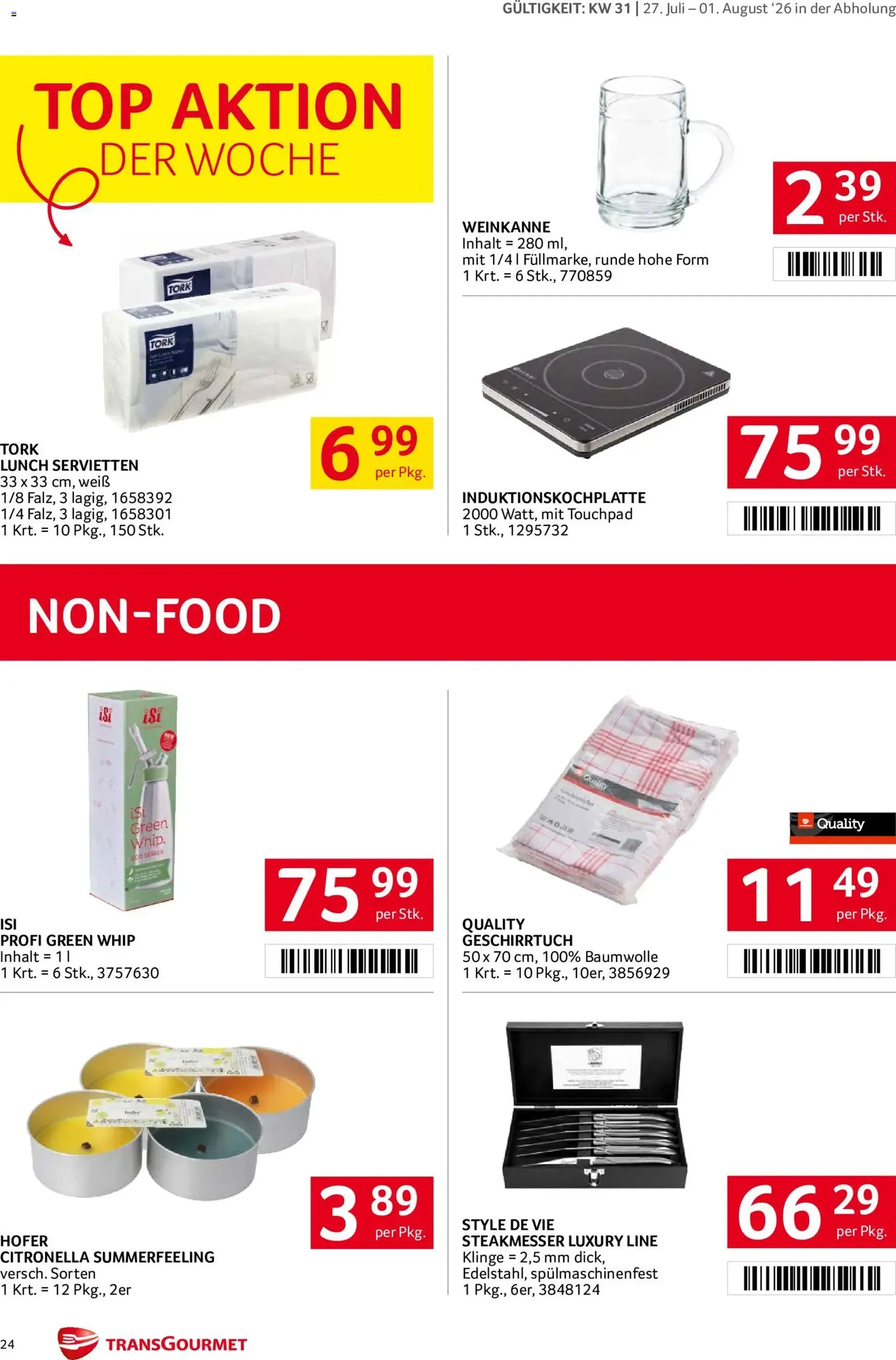 Transgourmet Flugblatt - Gültiger Prospekt ab 27.07.2026, Seite 24 von insgesamt 32