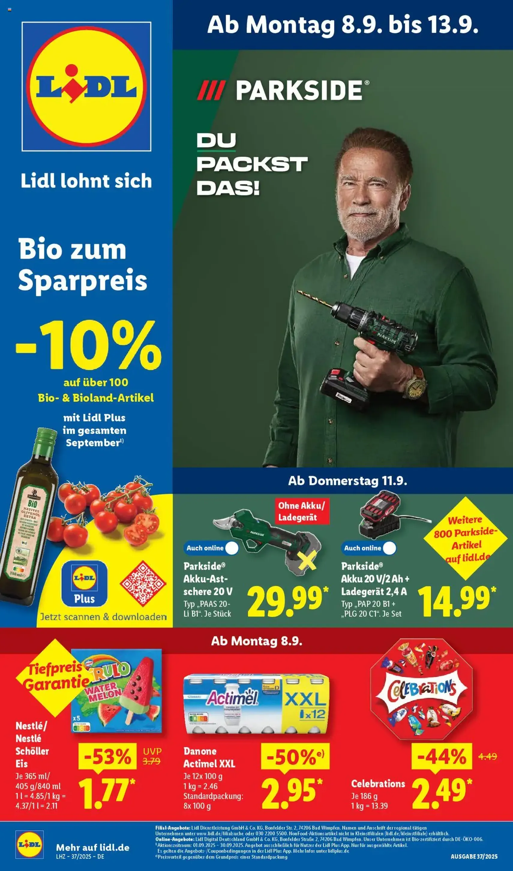 Lidl Prospekt - Gültiger Prospekt ab 08.09.2025, Seite 1 von insgesamt 67 Lidl Prospekt - Gültiger Prospekt ab 08.09.2025, Seite 1 von insgesamt 67