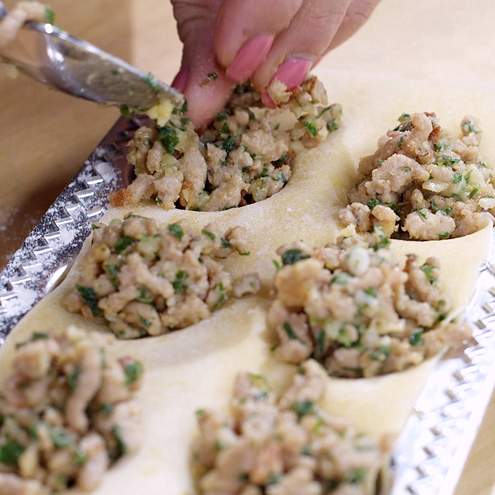 Ravioli plněné masem - krok přípravy 1