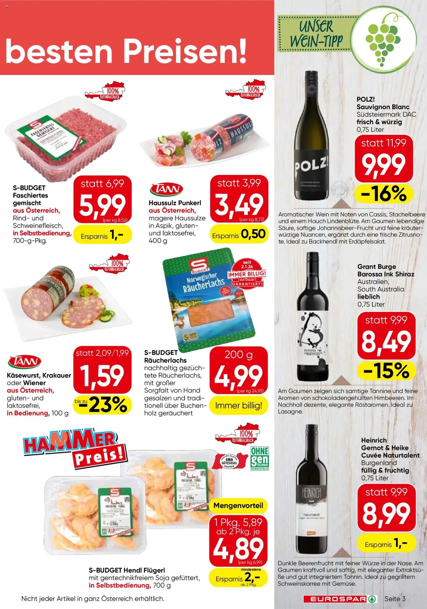 Eurospar Flugblatt - Gültiger Prospekt ab 30.07.2026, Seite 3 von insgesamt 16