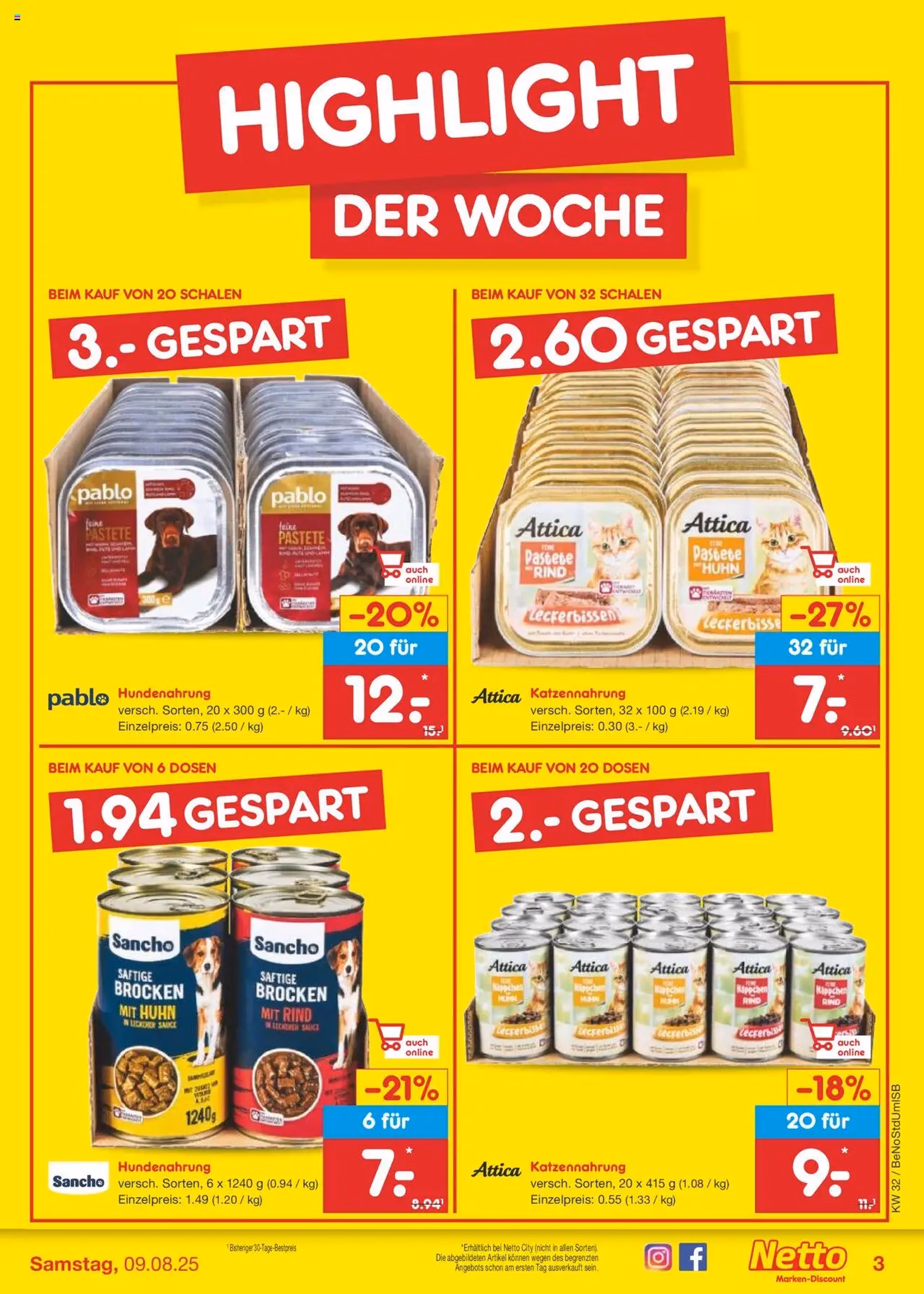 Netto Marken-Discount Prospekt - Gültiger Prospekt ab 04.08.2025, Seite 3 von insgesamt 61 Netto Marken-Discount Prospekt - Gültiger Prospekt ab 04.08.2025, Seite 3 von insgesamt 61