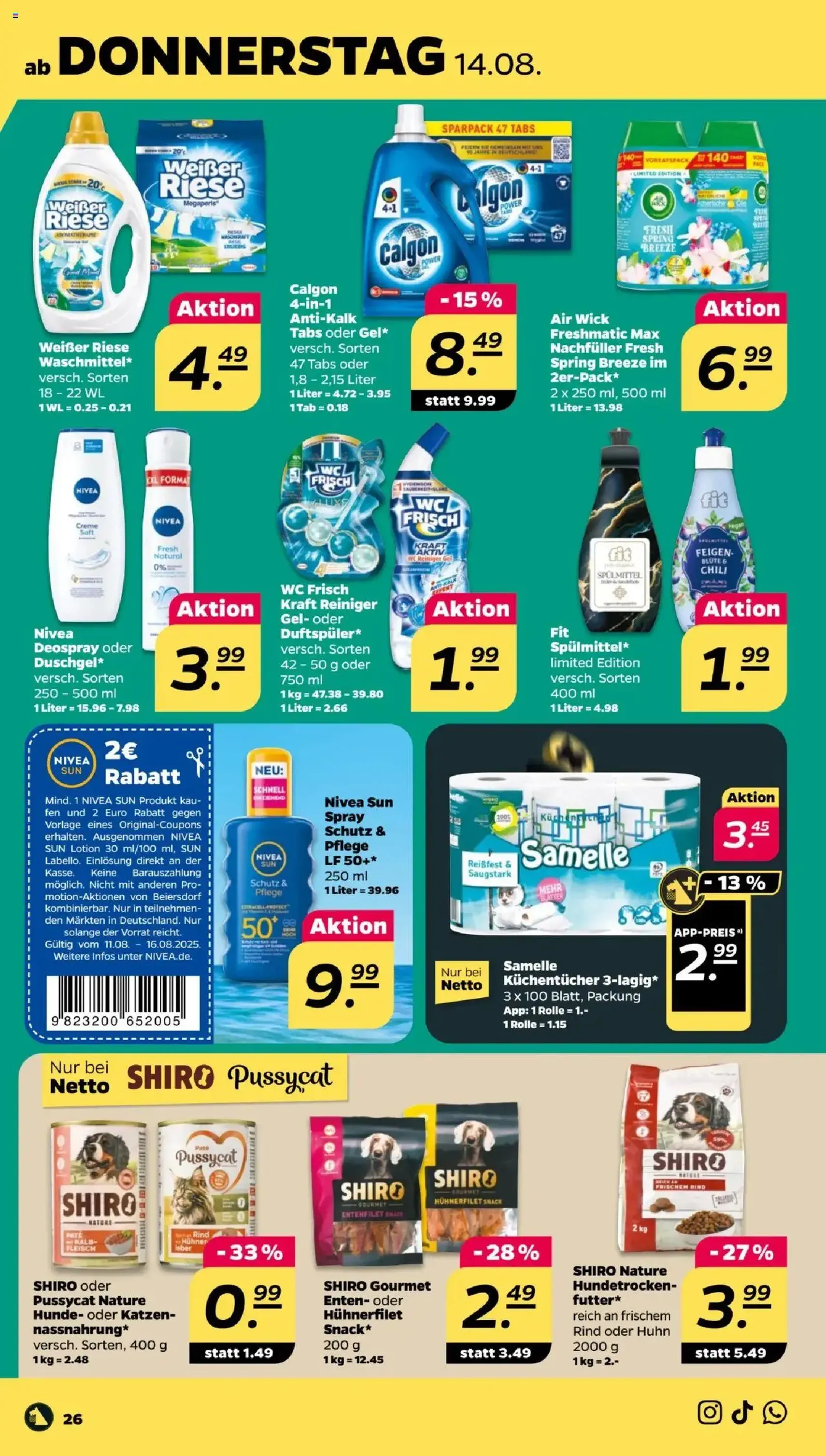 Netto Prospekt - Gültiger Prospekt ab 11.08.2025, Seite 28 von insgesamt 34 Netto Prospekt - Gültiger Prospekt ab 11.08.2025, Seite 28 von insgesamt 34