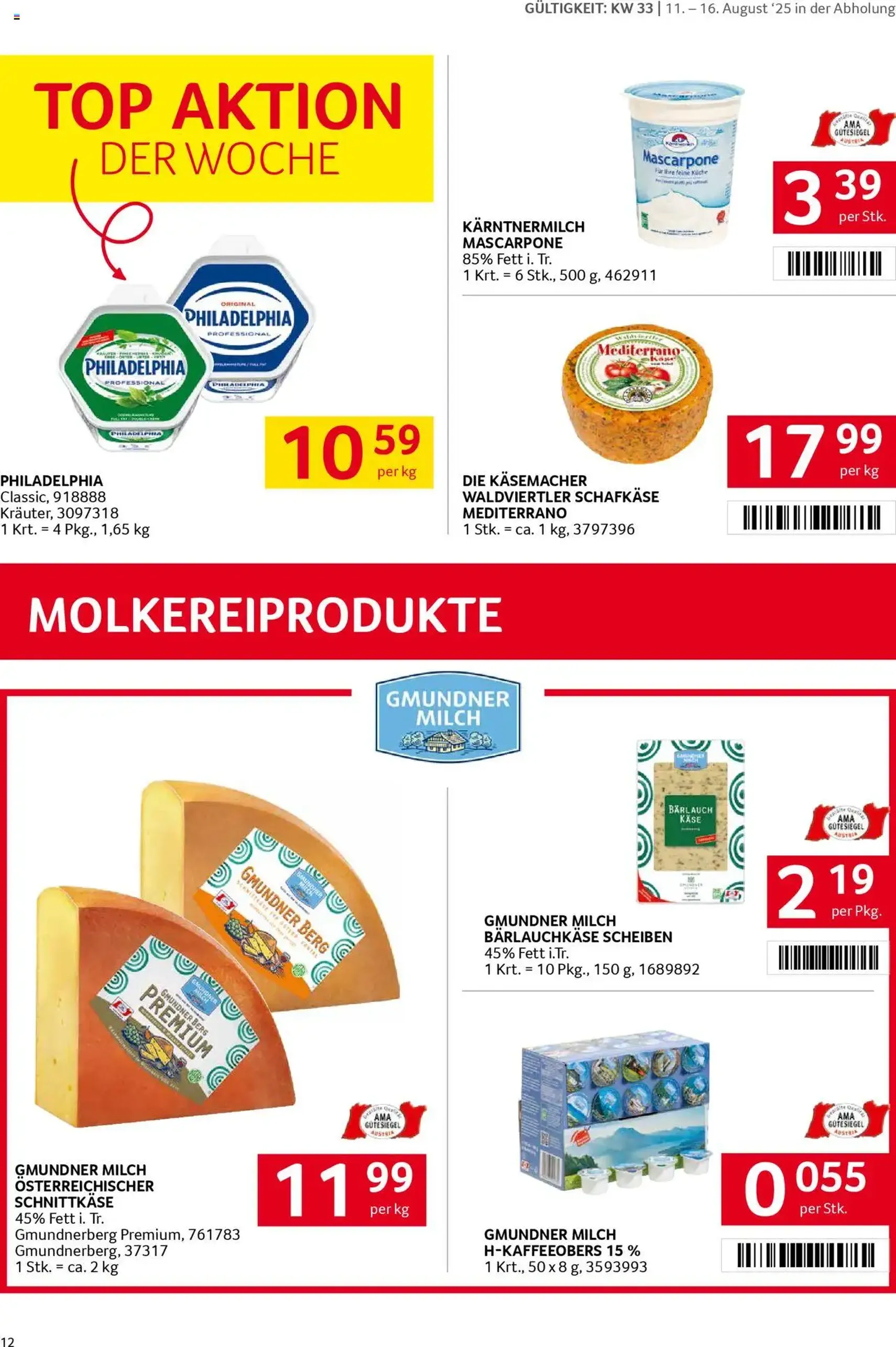 Transgourmet Flugblatt - Gültiger Prospekt ab 10.08.2025, Seite 12 von insgesamt 32 Transgourmet Flugblatt - Gültiger Prospekt ab 10.08.2025, Seite 12 von insgesamt 32