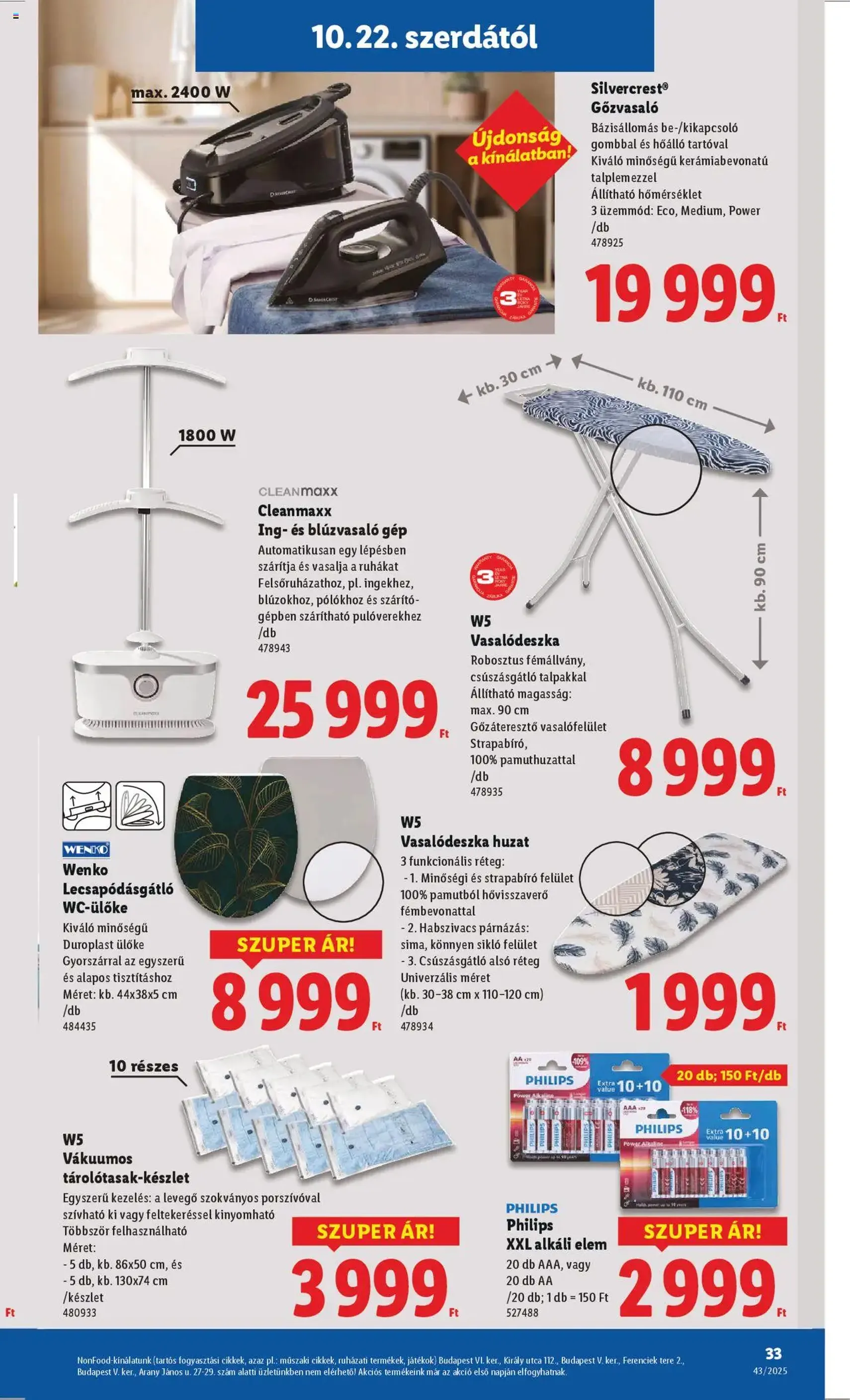 Lidl Akciós újság - 2025.10.22. érvényes szórólap 33 oldal 64 oldalból Lidl Akciós újság - 2025.10.22. érvényes szórólap 33 oldal 64 oldalból