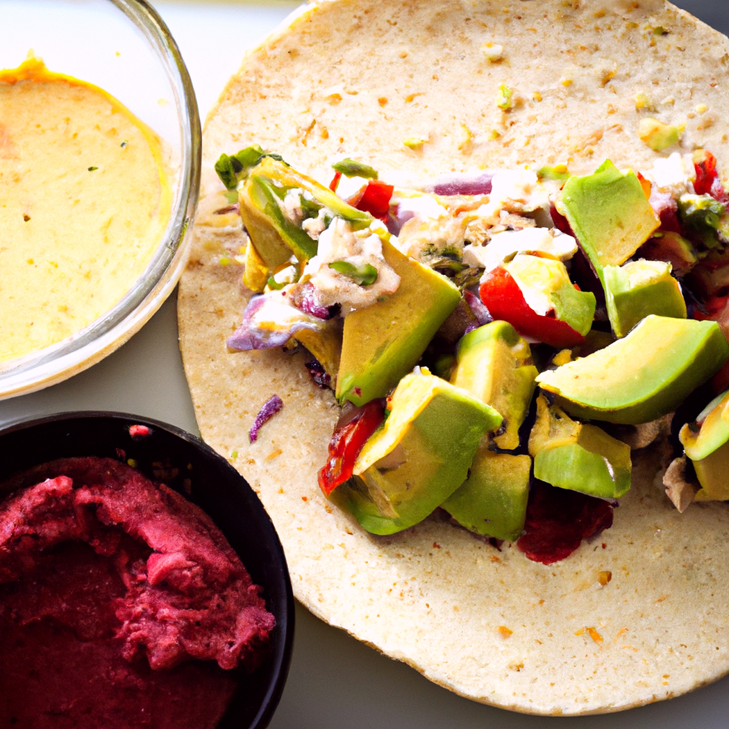 Tacos di tofu con salsa di avocado