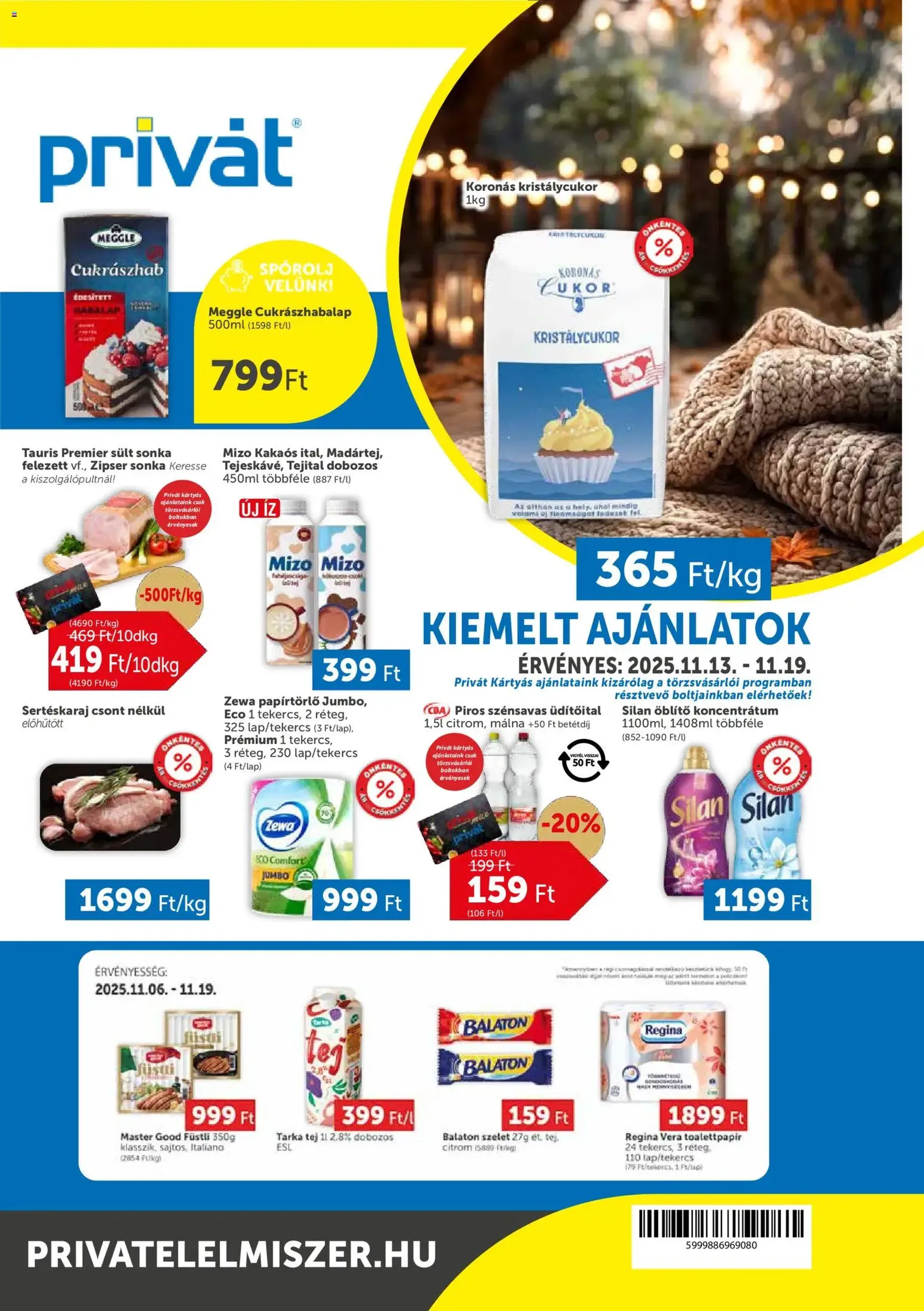 PRIVÁT Akciós újság - 2025.11.13. érvényes szórólap 1 oldal 4 oldalból