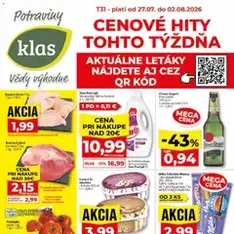 Klas leták - náhľad letáku platný od 27.07.2026