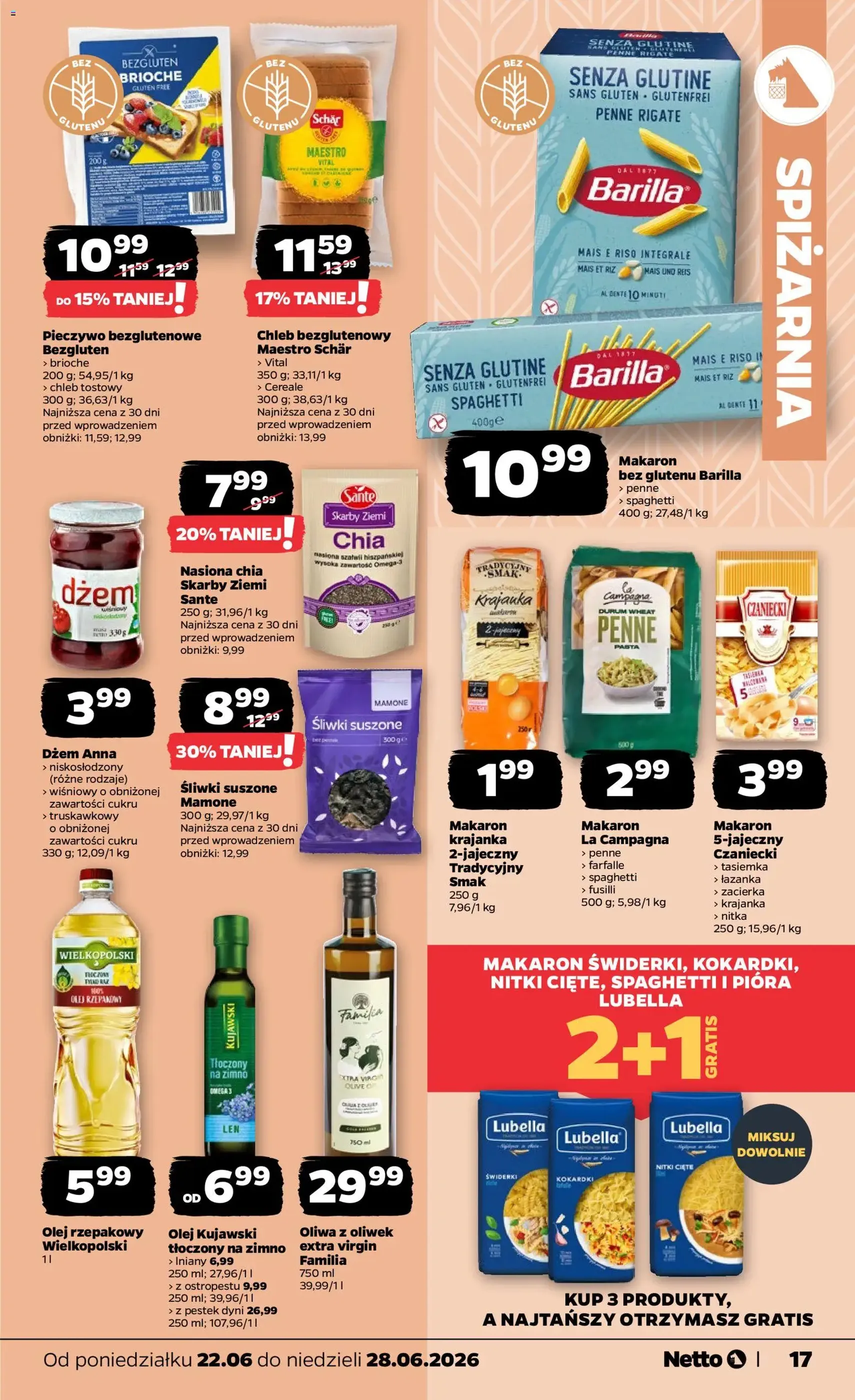 Netto gazetka od poniedziałku spożywcza - ważny gazetka od 22.06.2026 strona 17 z 35